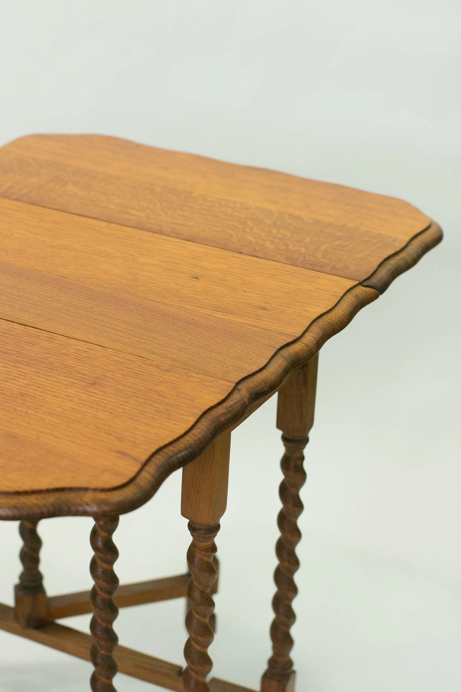 1930s oak barley twist side table