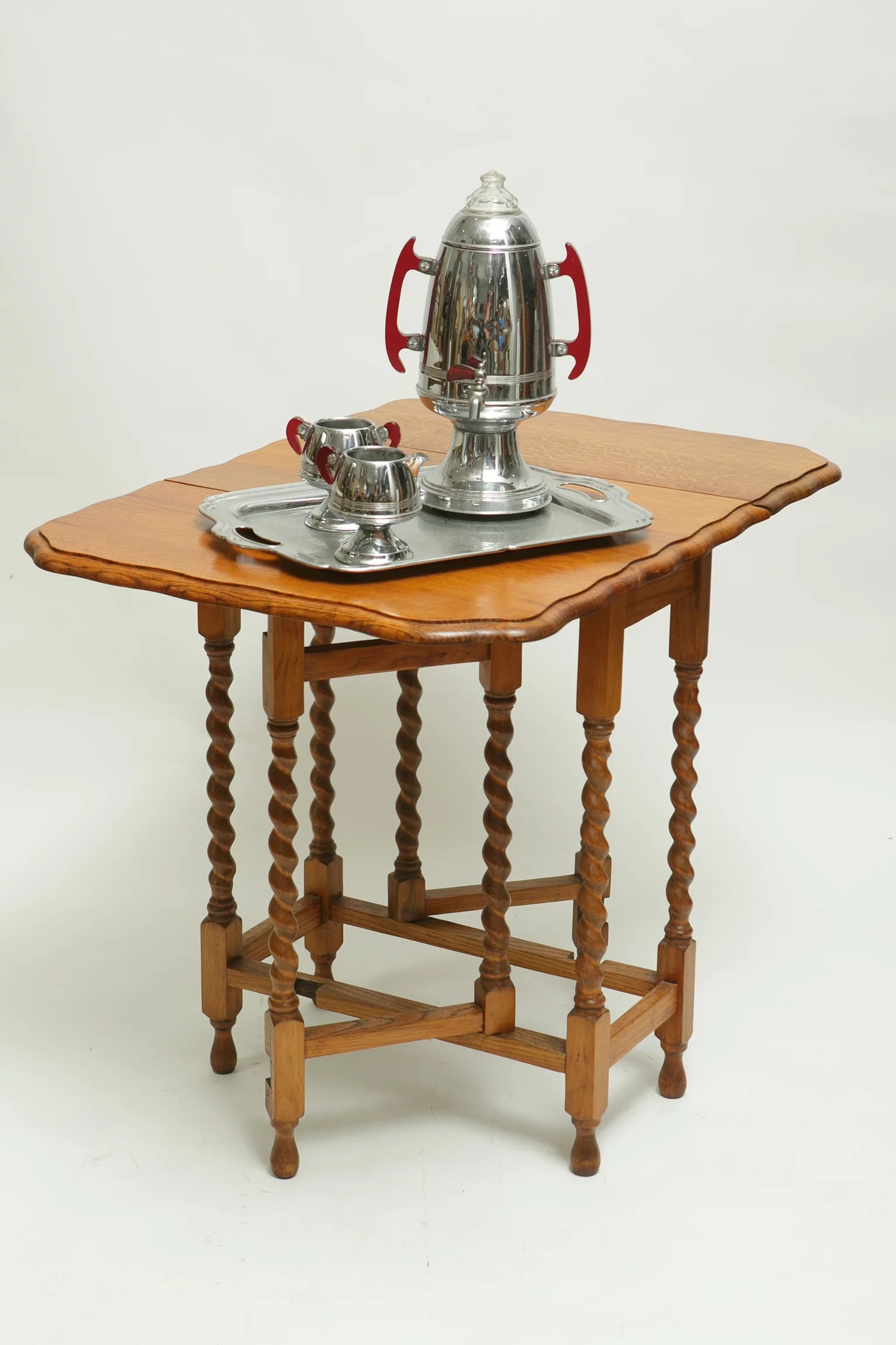 1930s oak barley twist side table