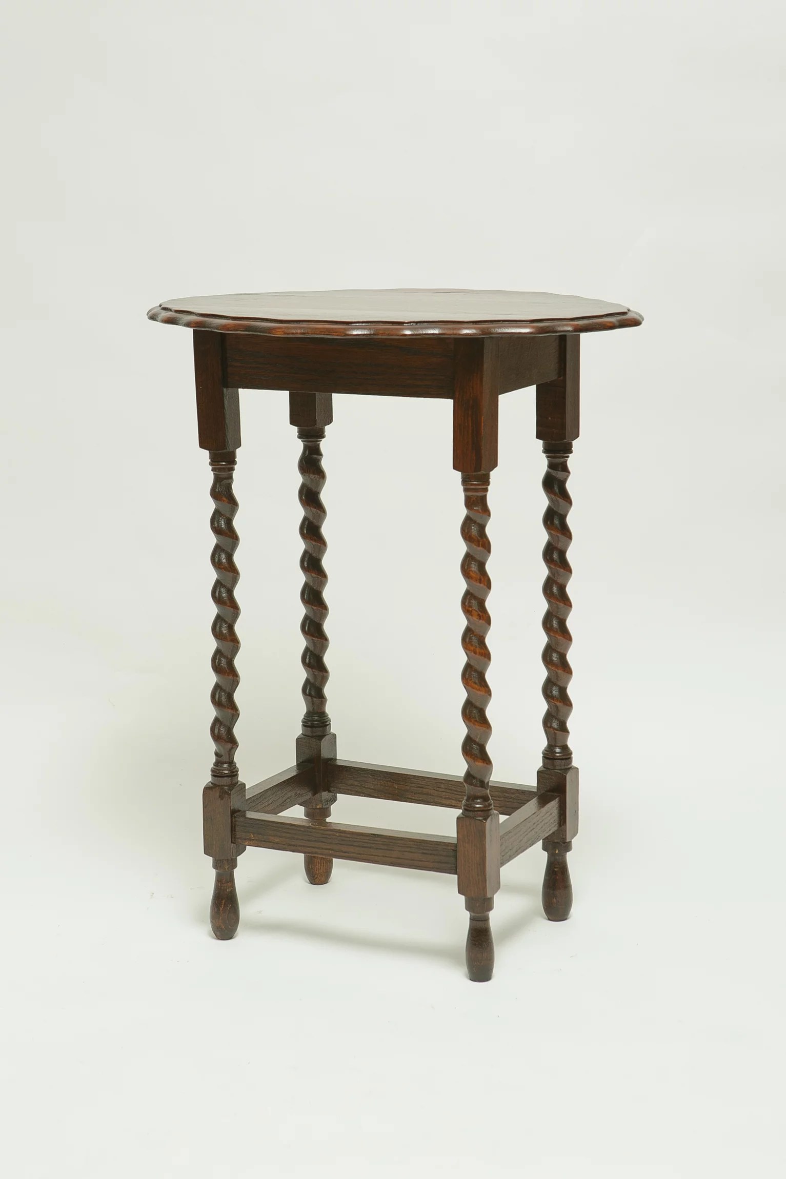 1930s oak barley twist side table