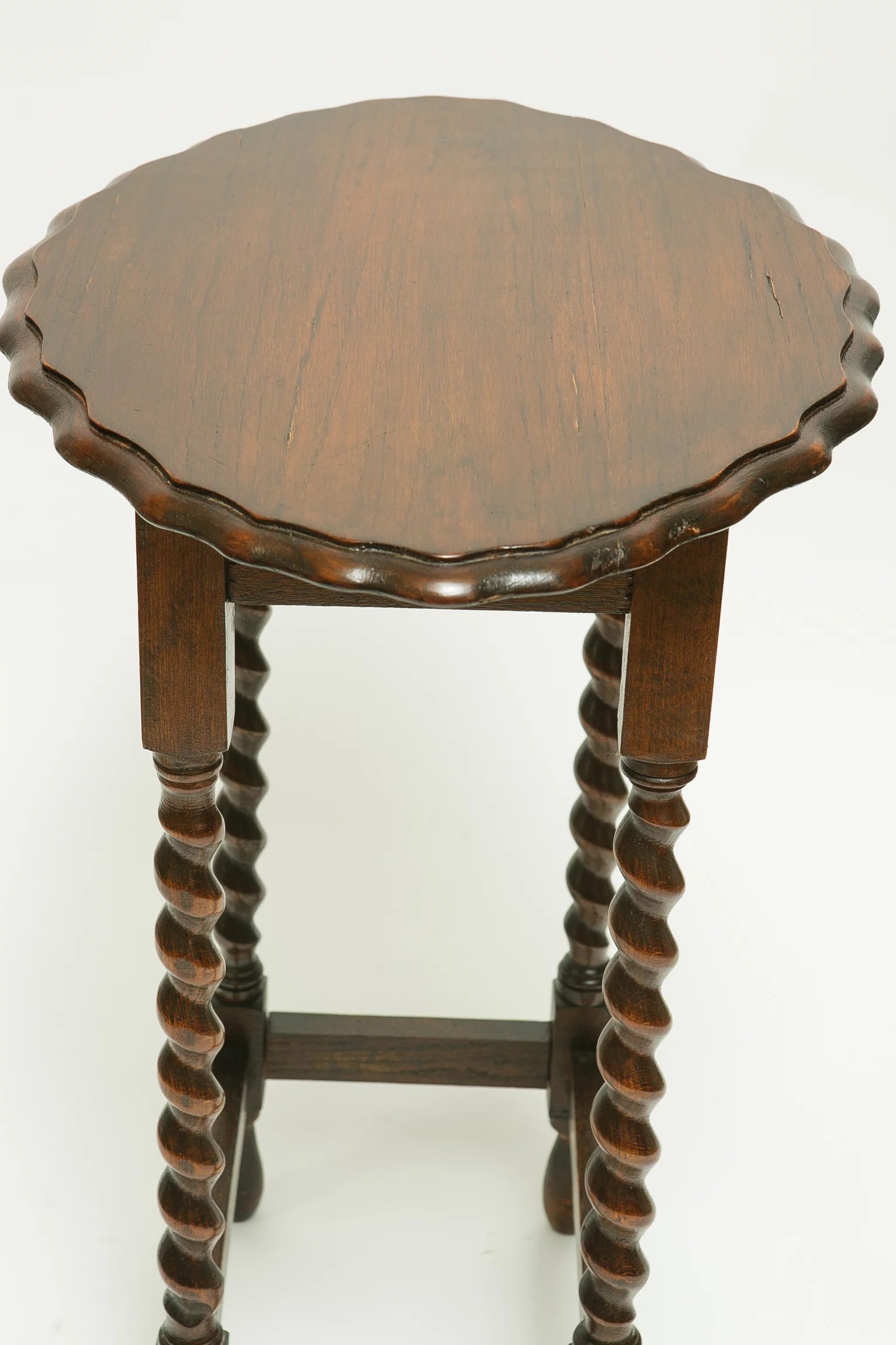 1930s oak barley twist side table