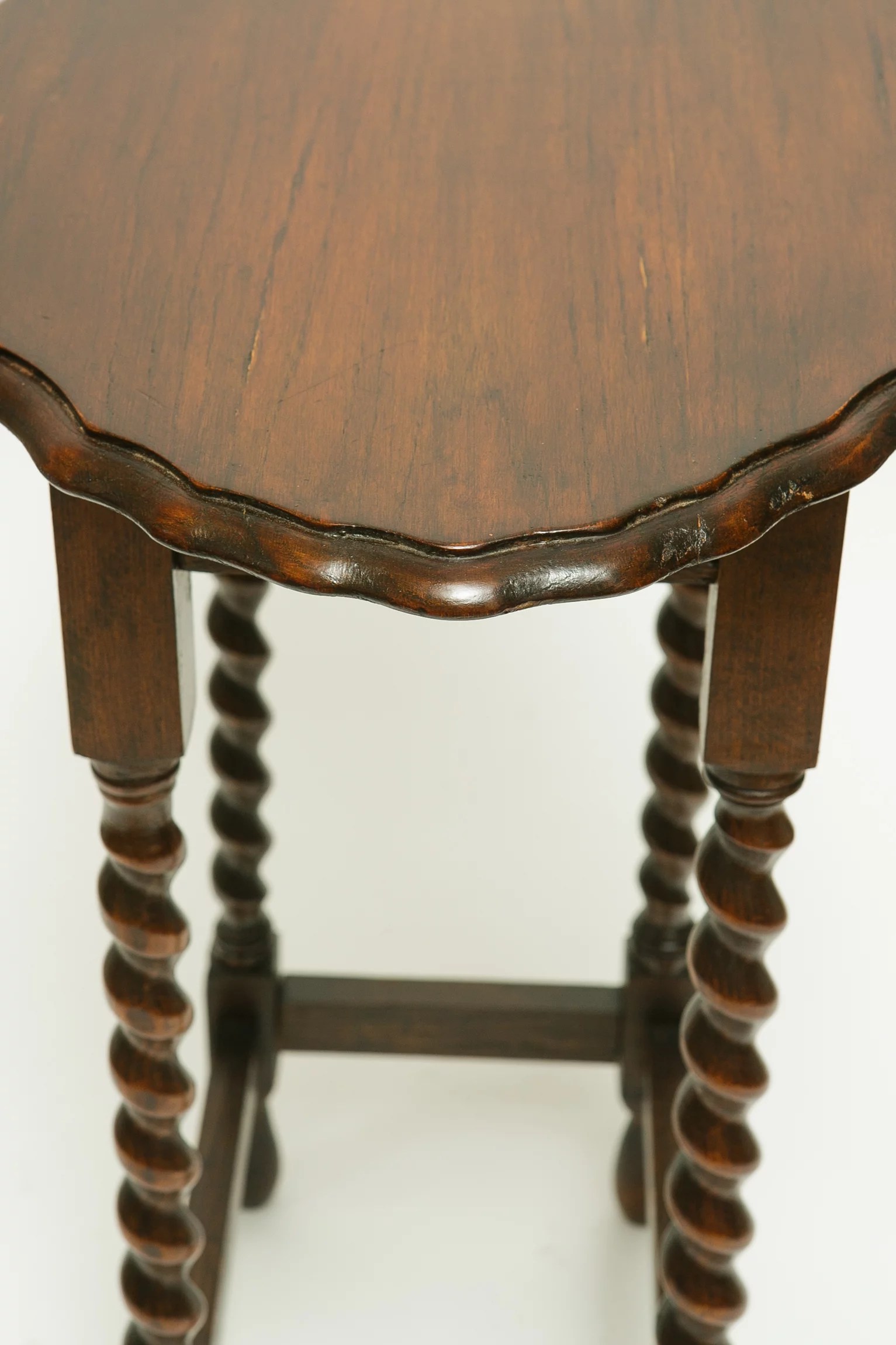 1930s oak barley twist side table