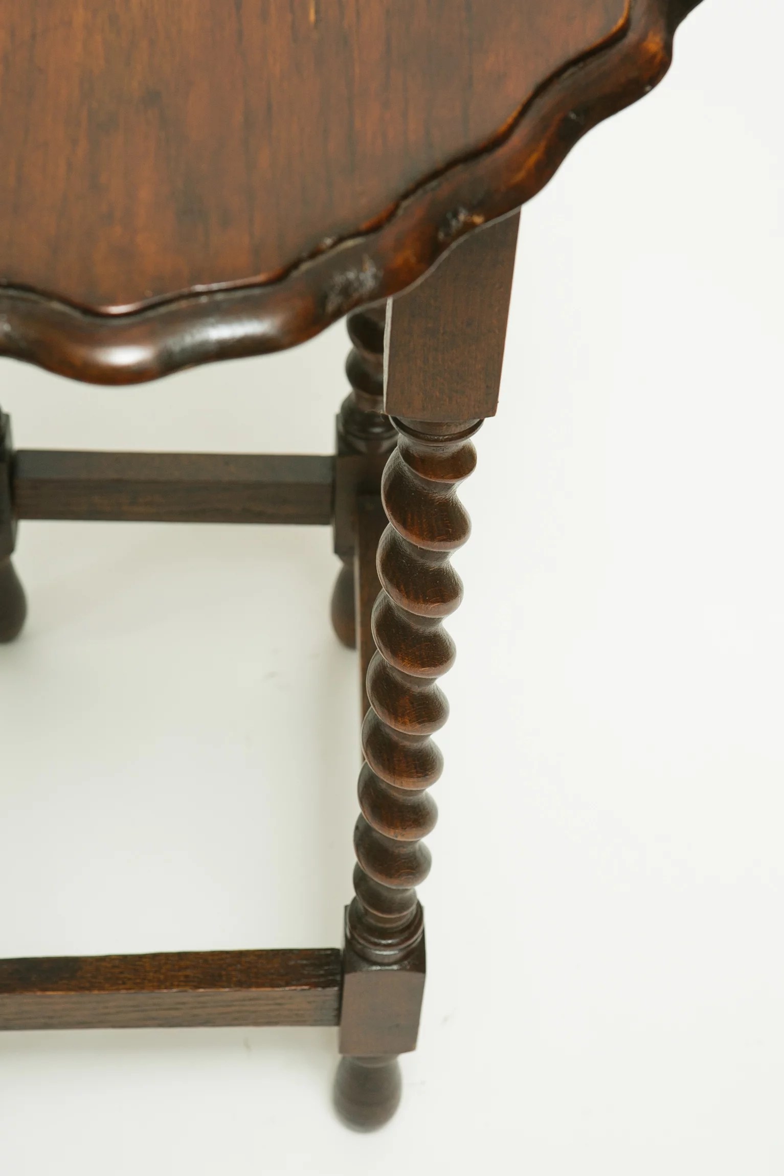 1930s oak barley twist side table