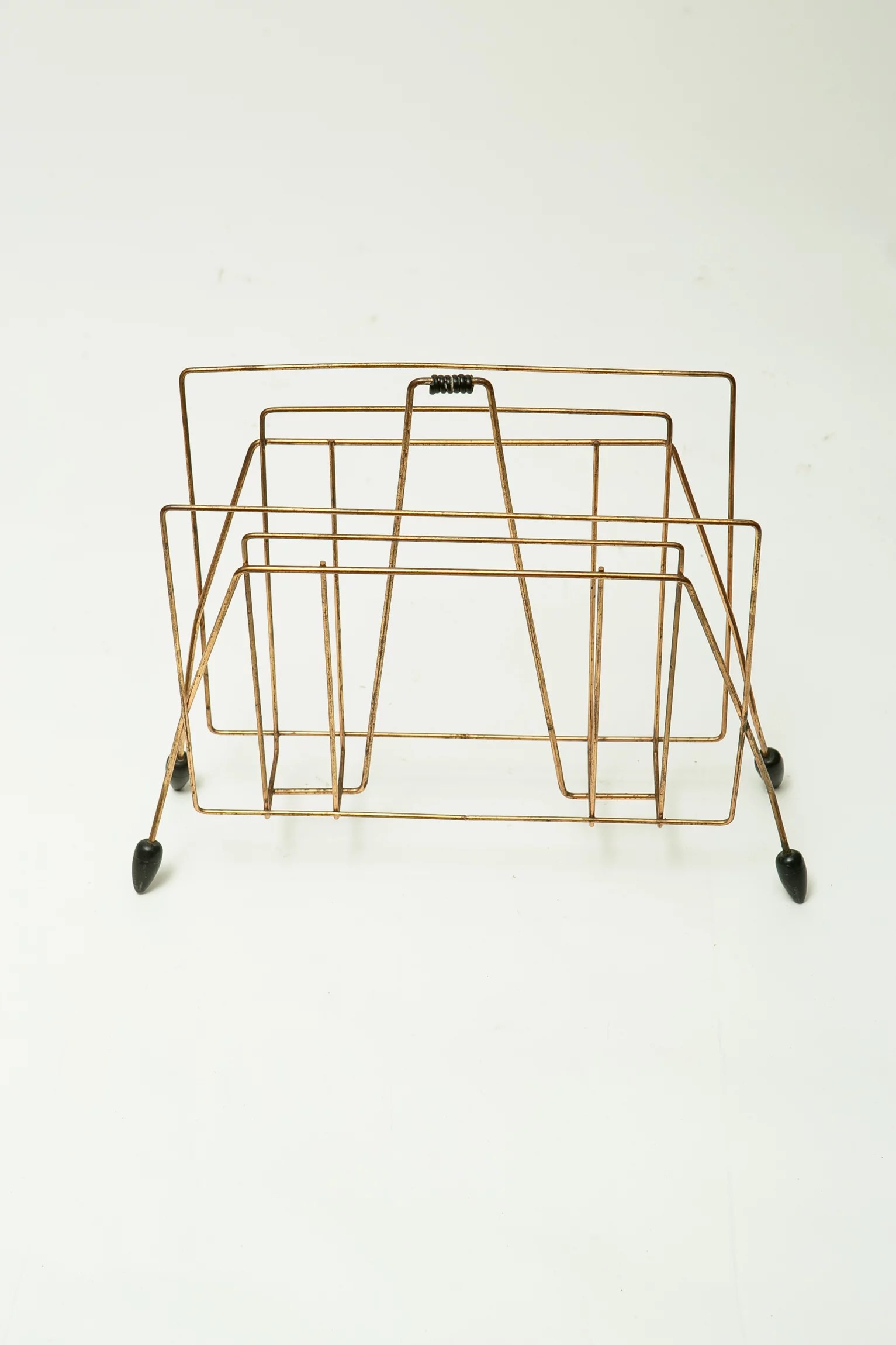 1960s ‘atomic’ copper magazine rack