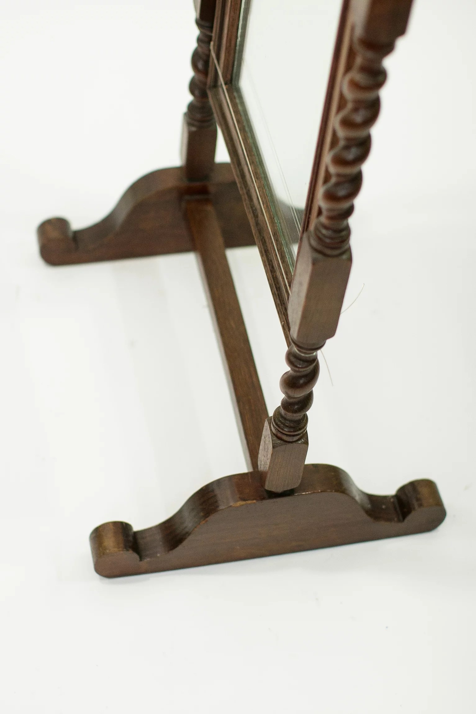 1930s oak floor standing mirror