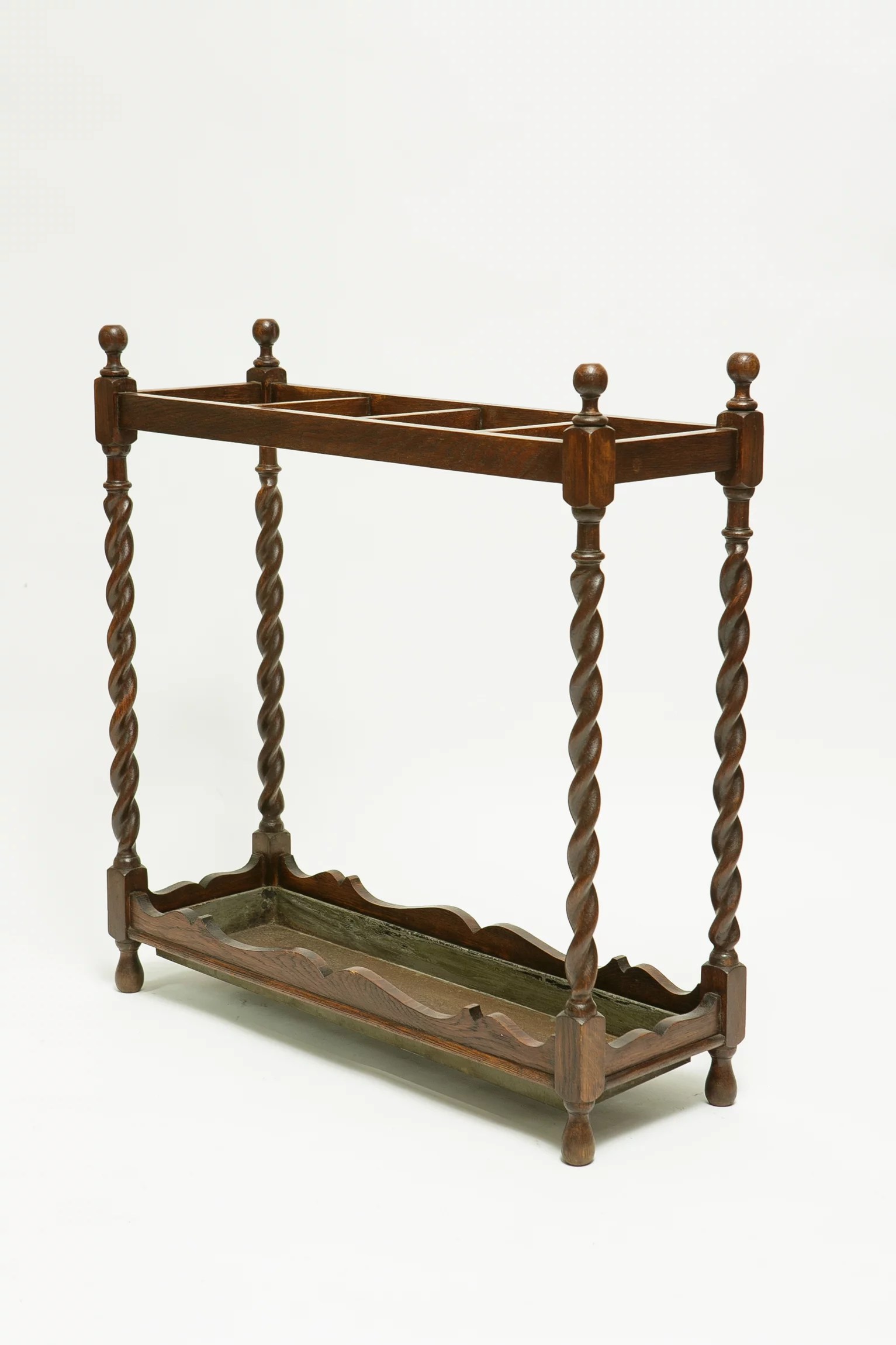 1930s oak barley twist umbrella stand