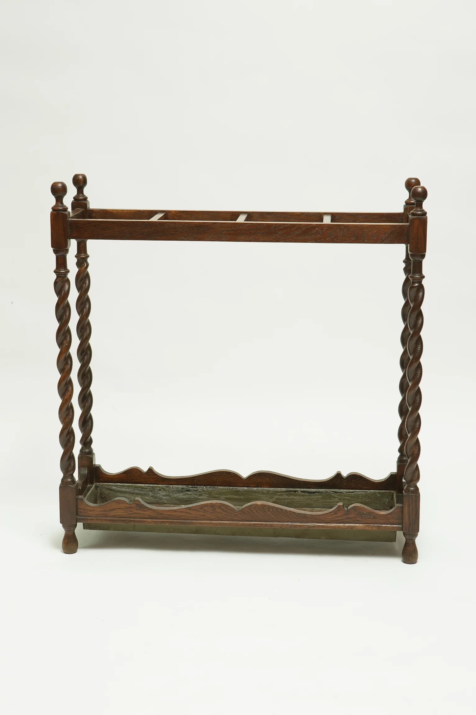 1930s oak barley twist umbrella stand
