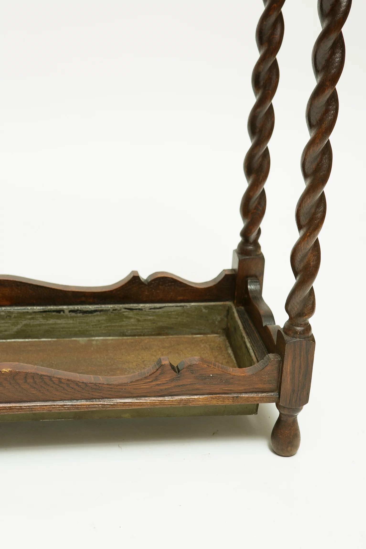 1930s oak barley twist umbrella stand
