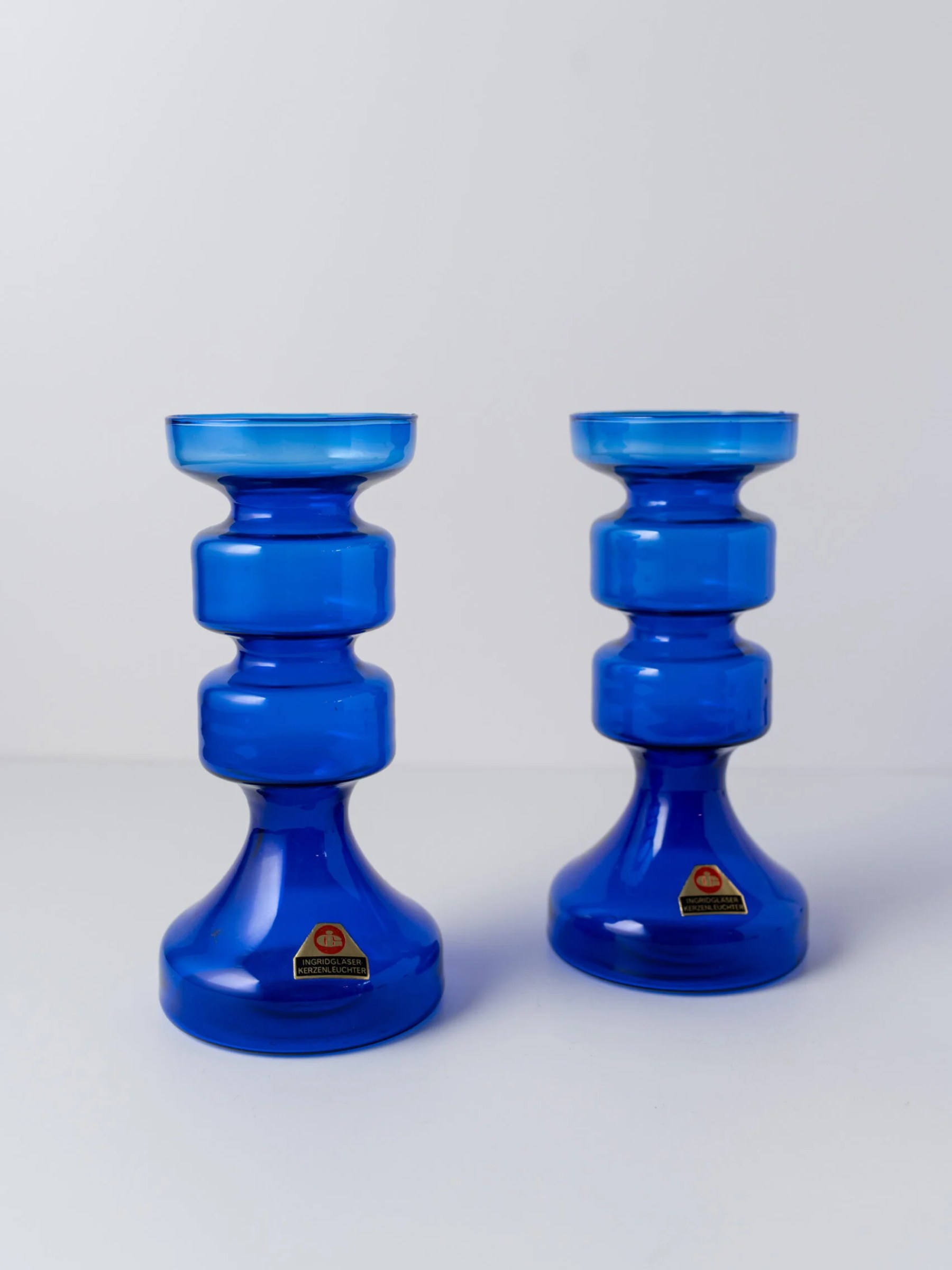 1960s ‘Ingridgläser’ NOS candlesticks