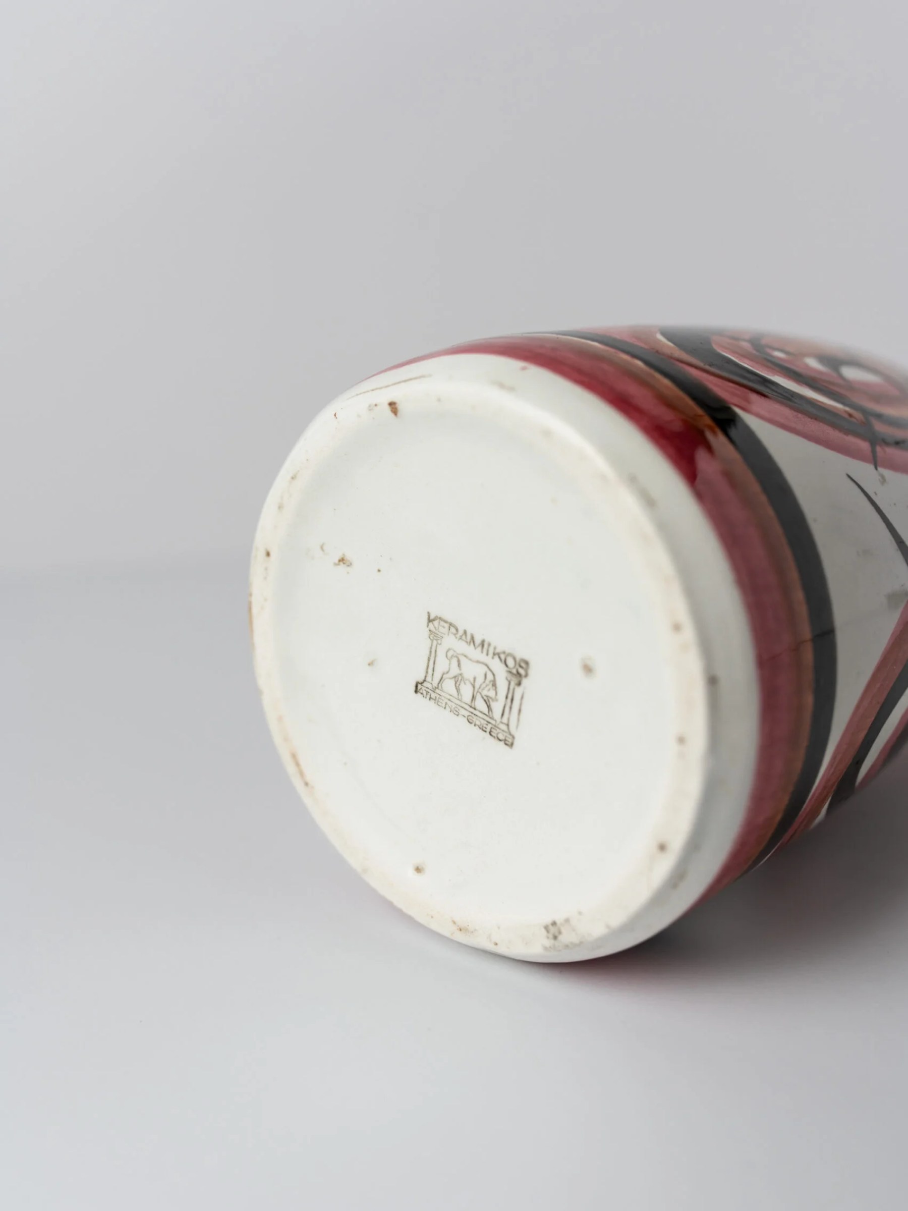 1960s rare ‘KERAMIKOS’ hand painted ceramic art vase