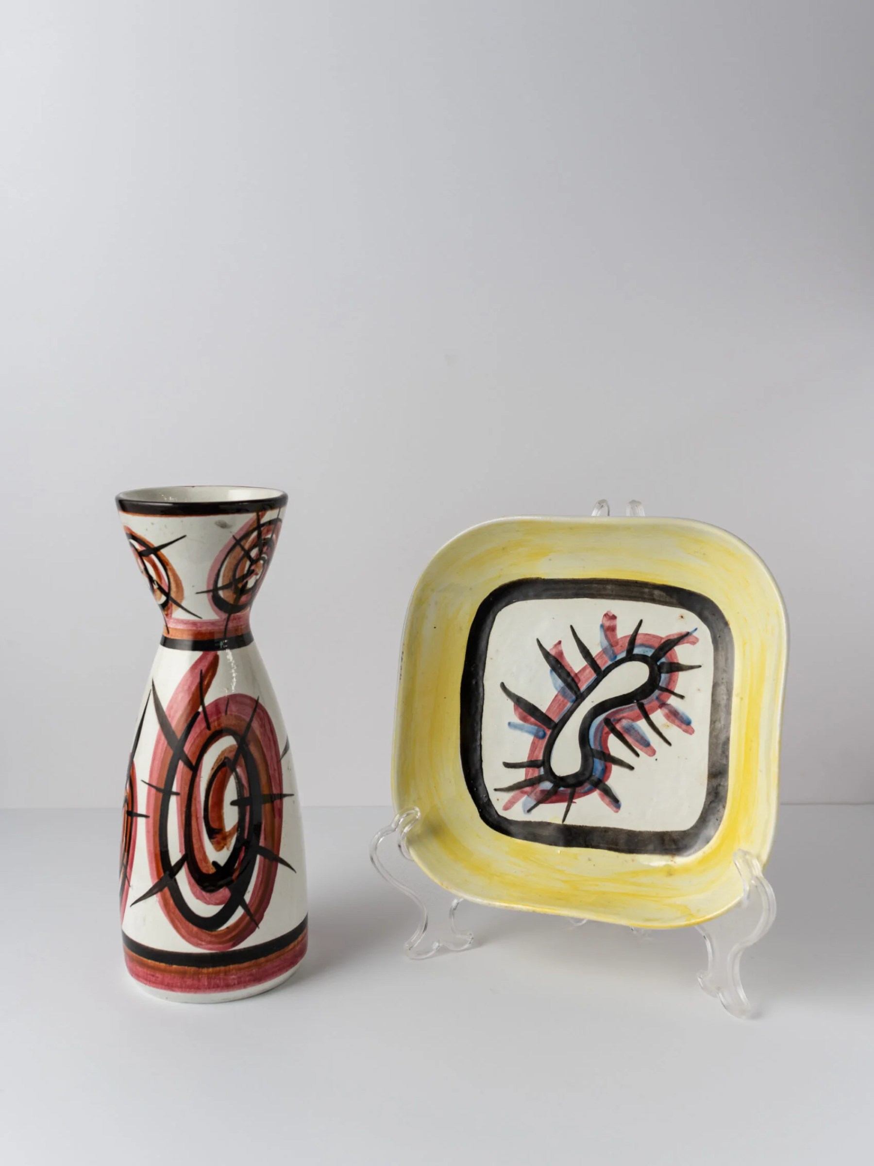 1960s rare ‘KERAMIKOS’ hand painted ceramic art vase