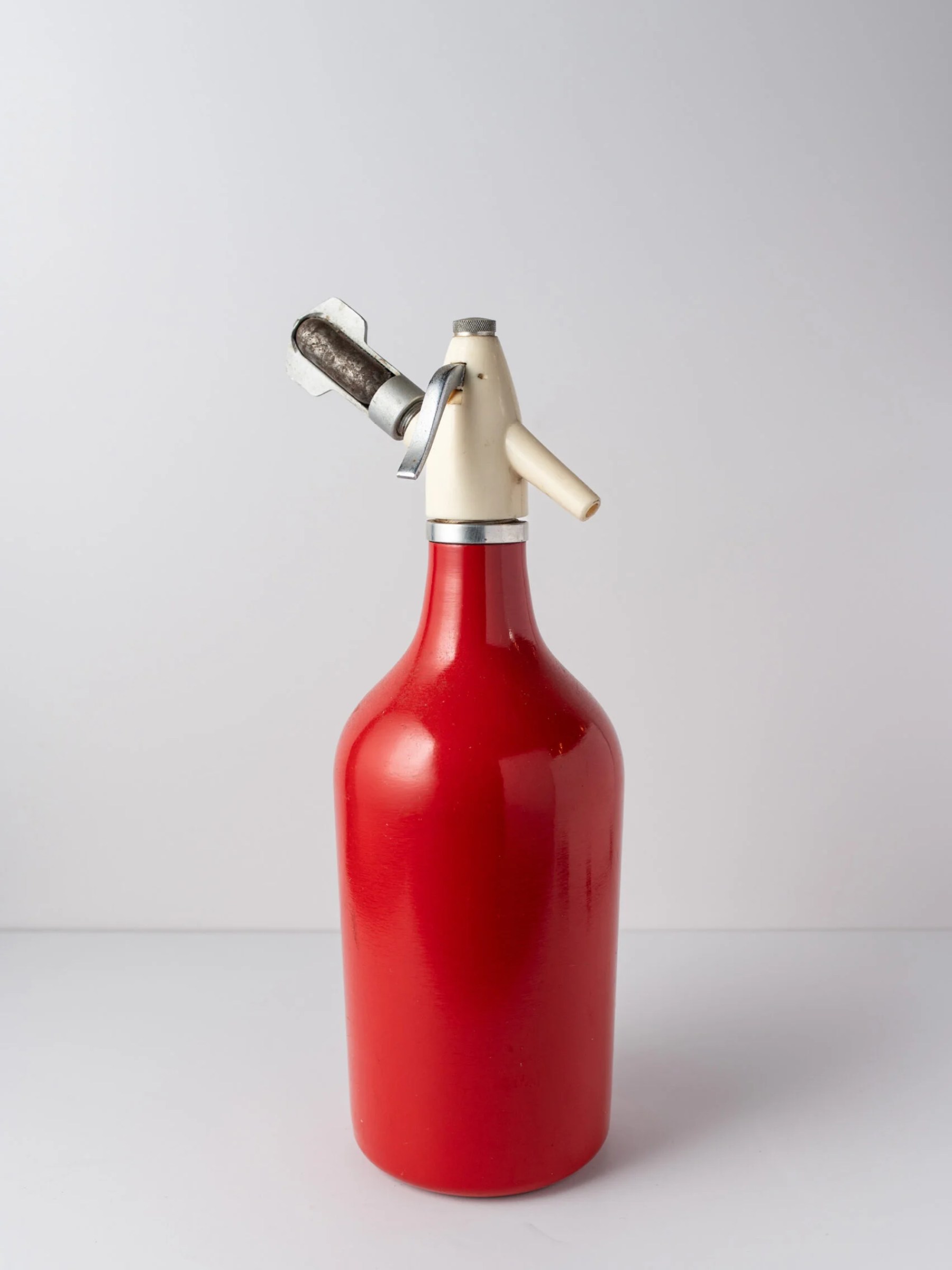1970s red soda syphon
