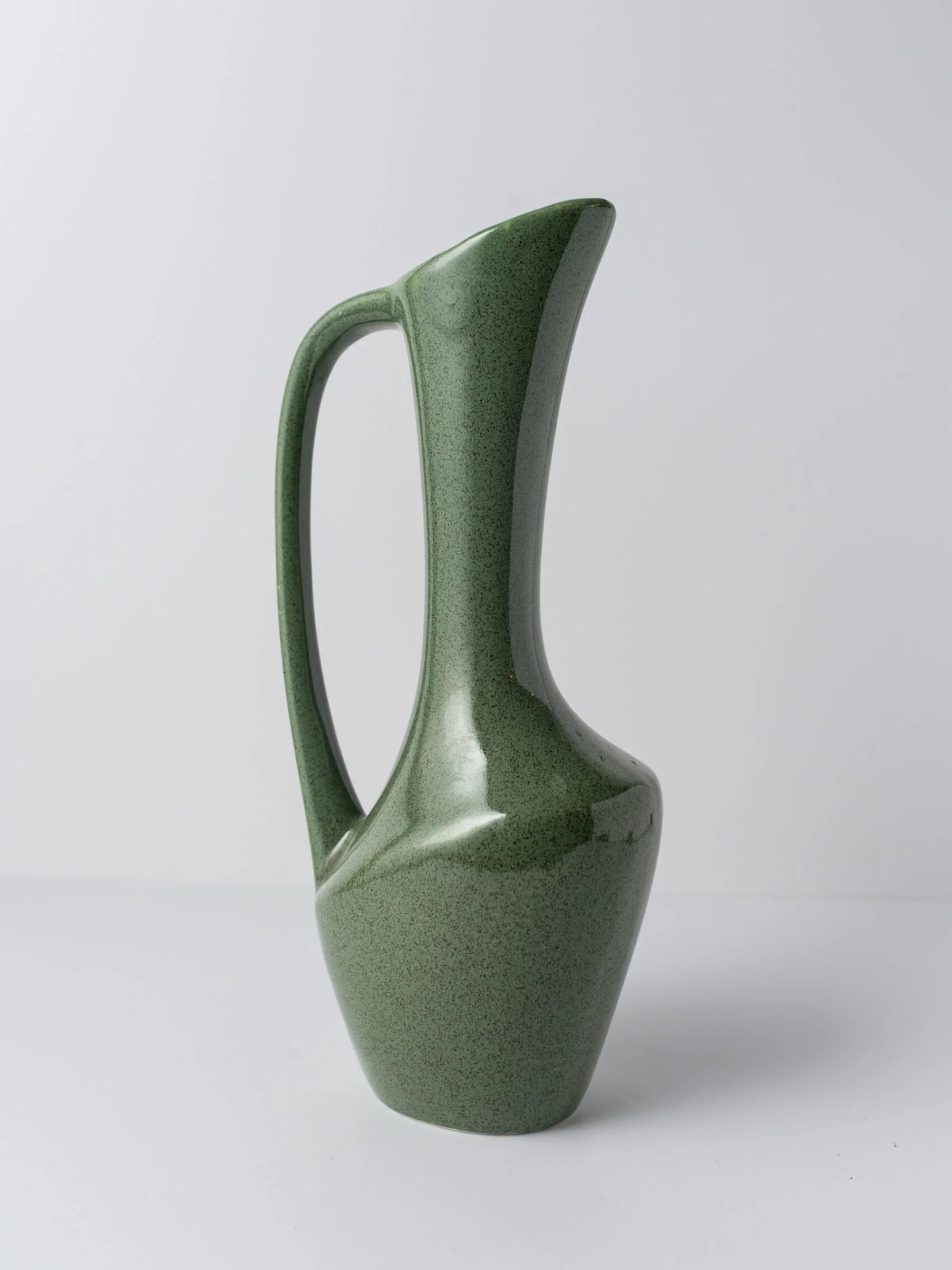 1960s stylish green ceramic art vase