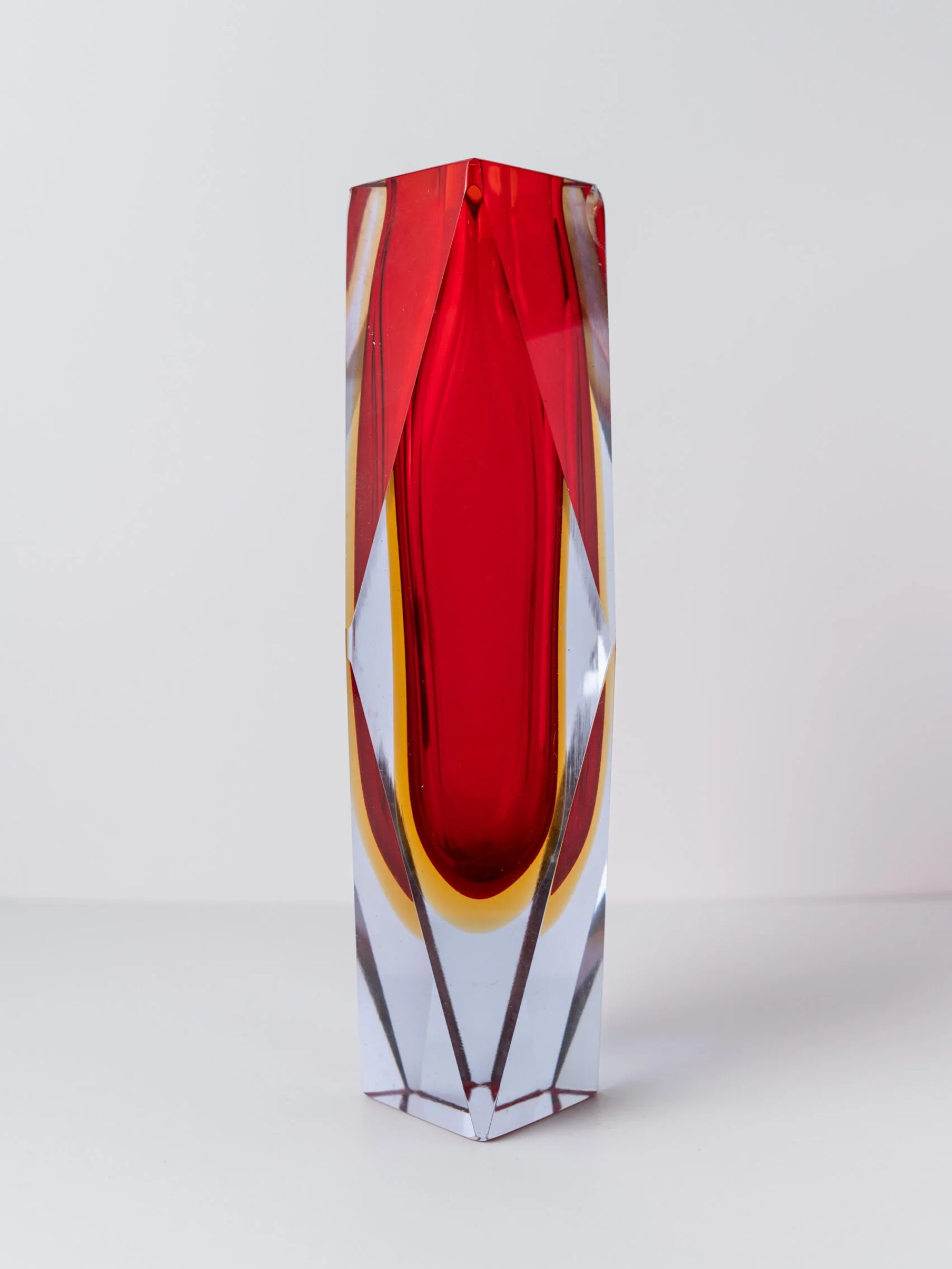 1960s Murano ‘Sommerso’ red vase