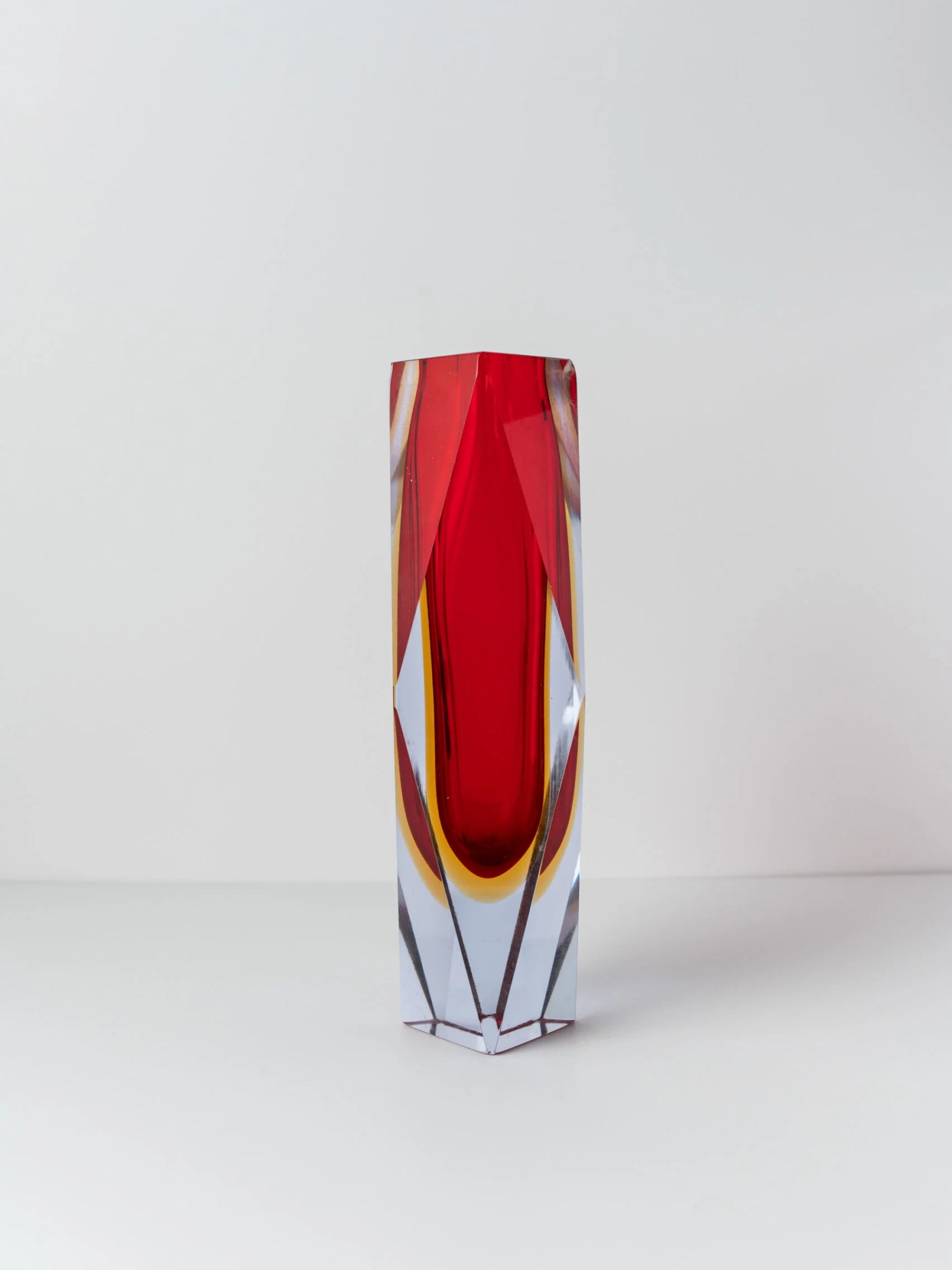 1960s Murano ‘Sommerso’ red vase
