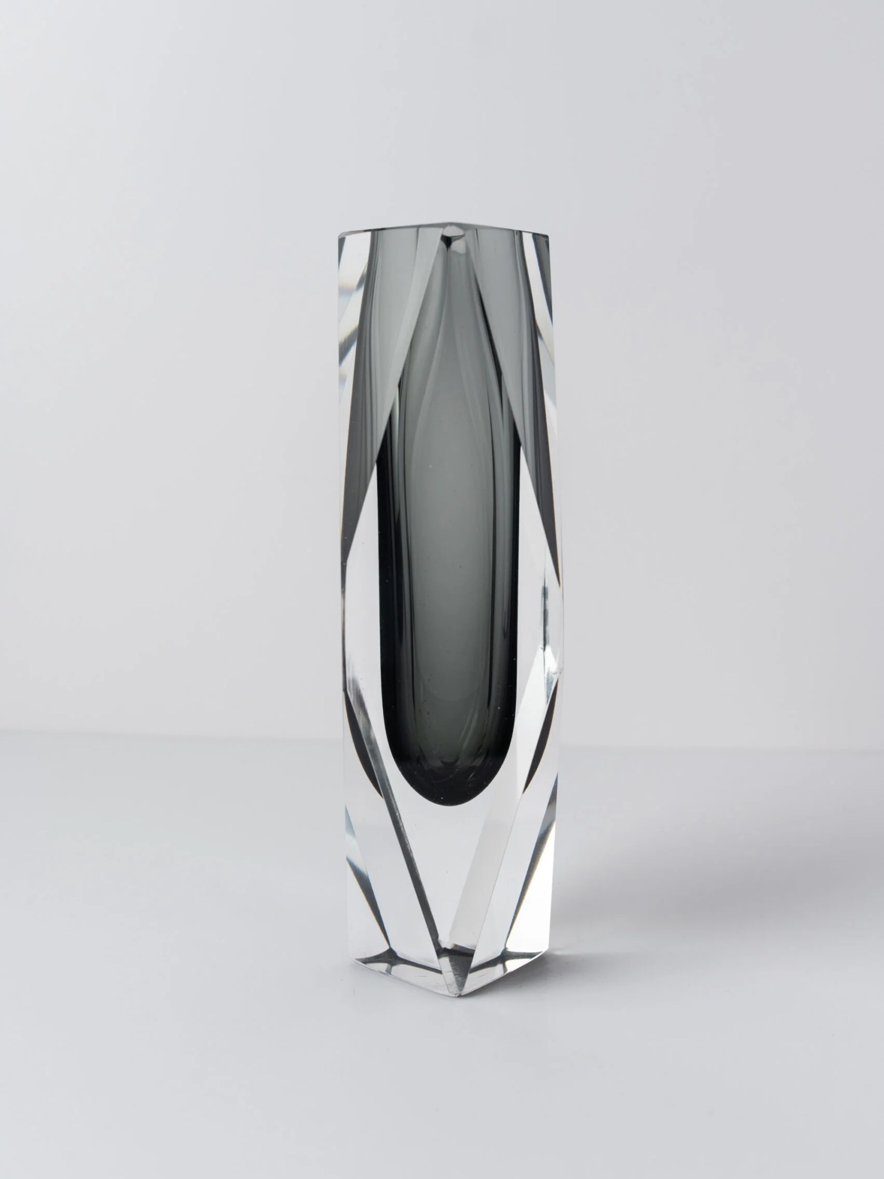 1960s Murano ‘Sommerso’ gray vase