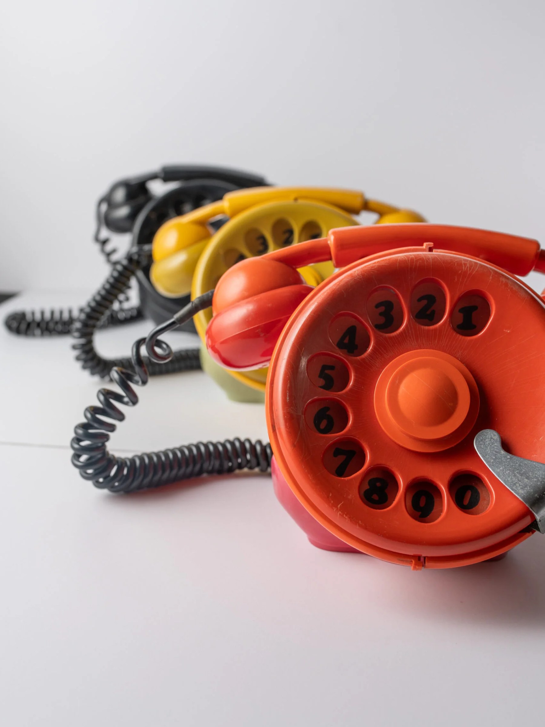 1970s ‘Bobo’ orange telephone by Sergio Todeschini for Telcer