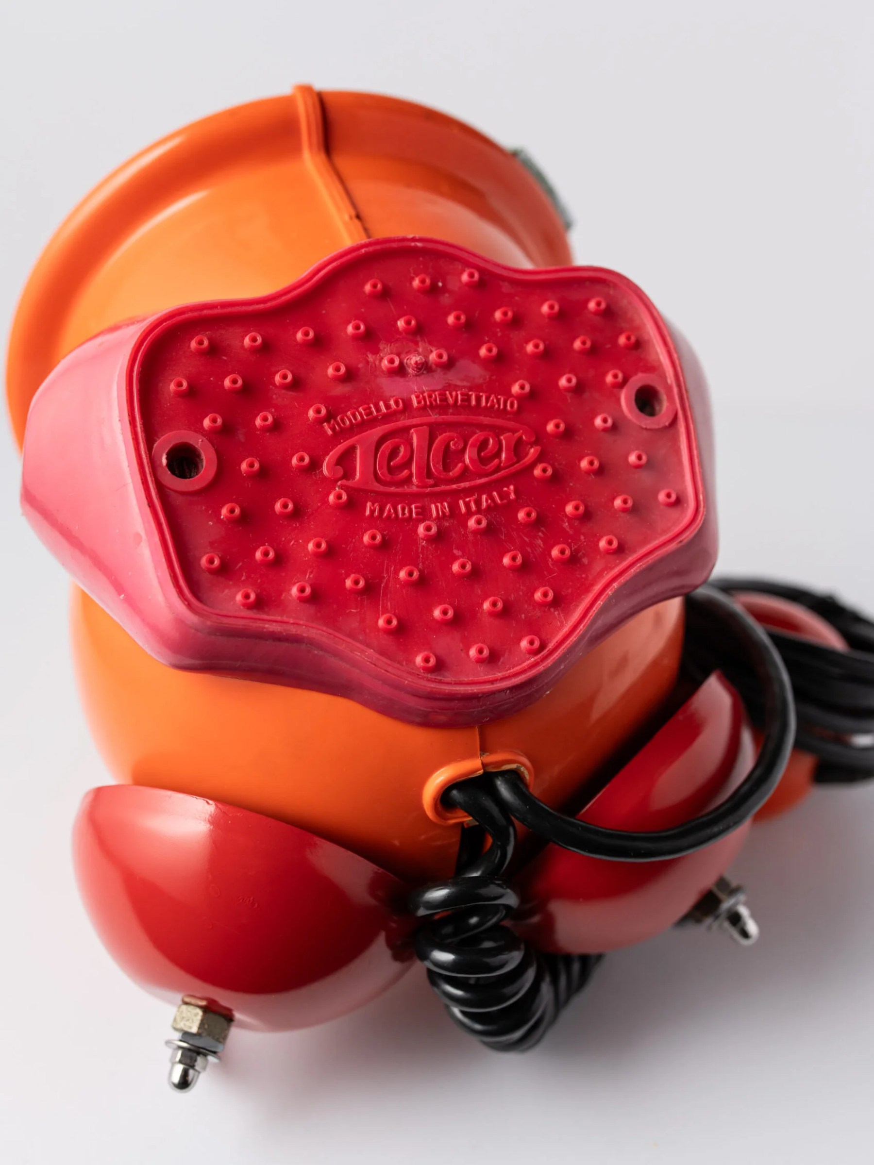 1970s ‘Bobo’ orange telephone by Sergio Todeschini for Telcer