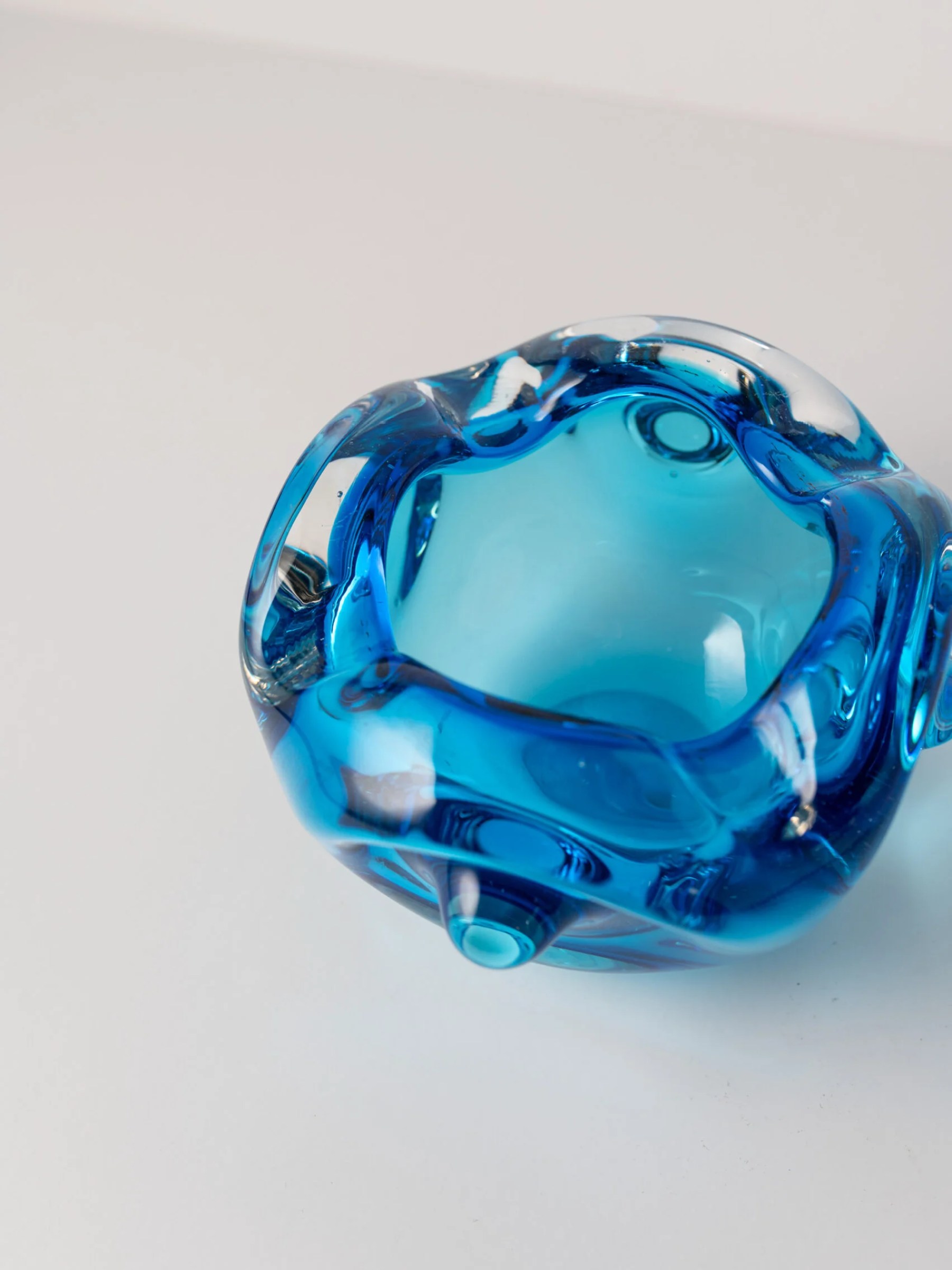 1960s acqua blue Murano ashtray