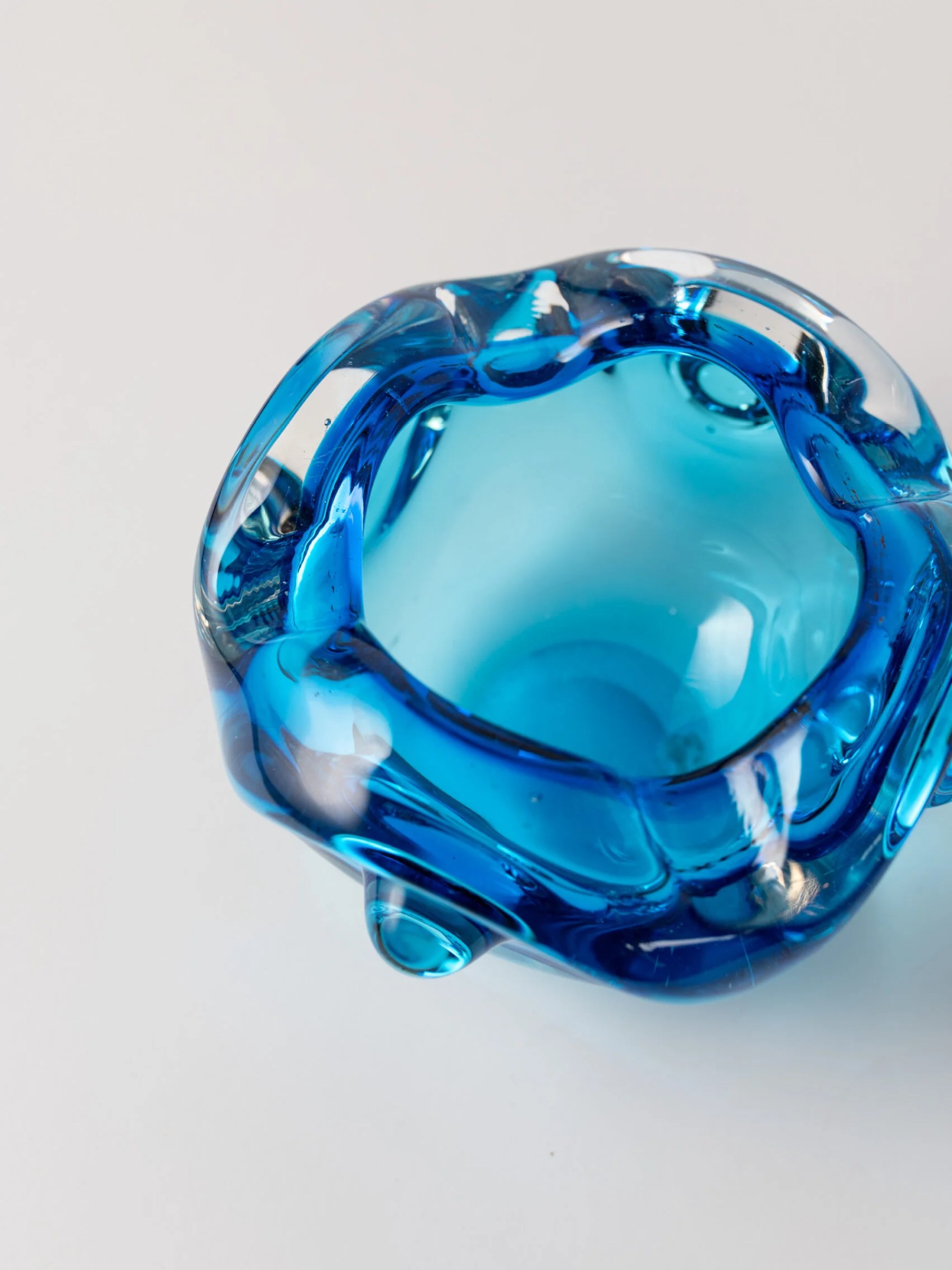 1960s acqua blue Murano ashtray