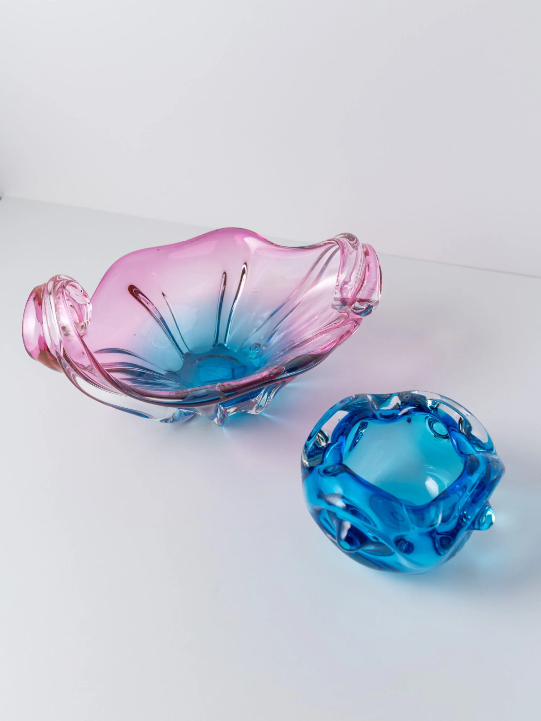 1960s acqua blue Murano ashtray
