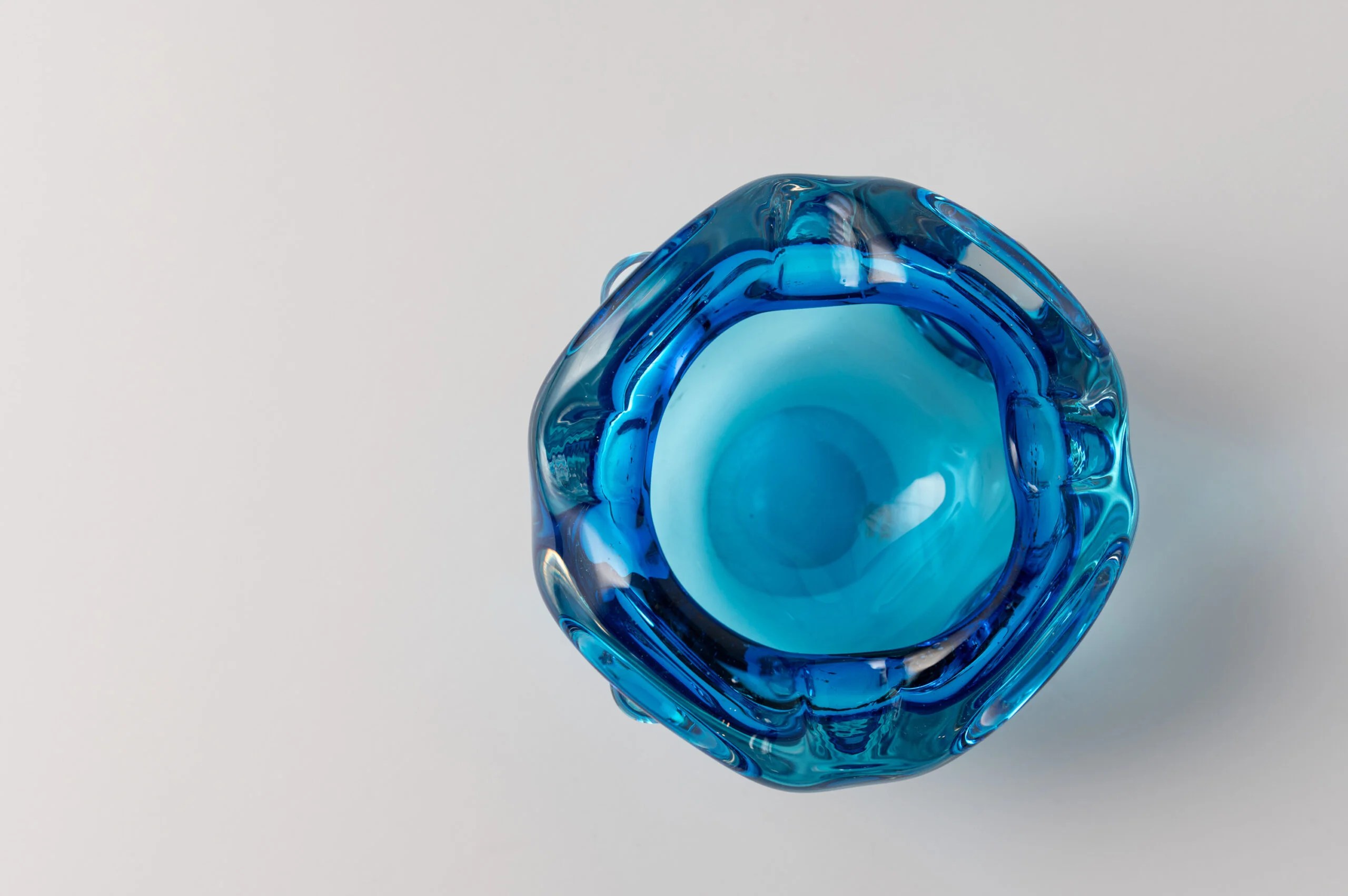1960s acqua blue Murano ashtray