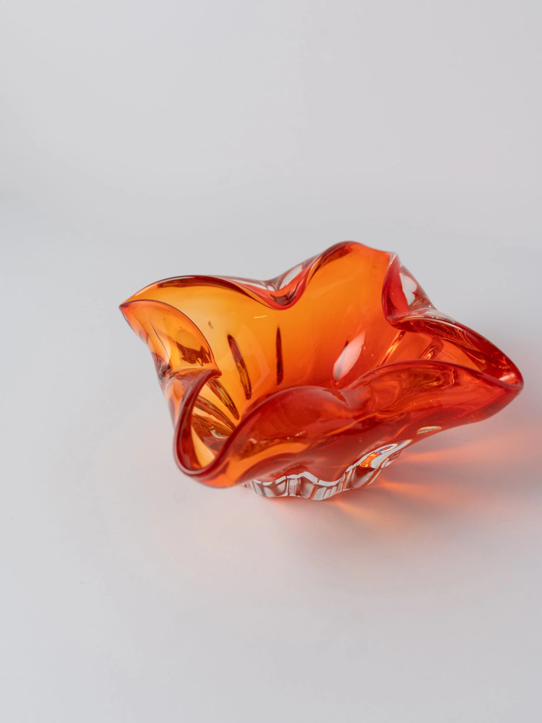 1960s orange Murano glass ashtray