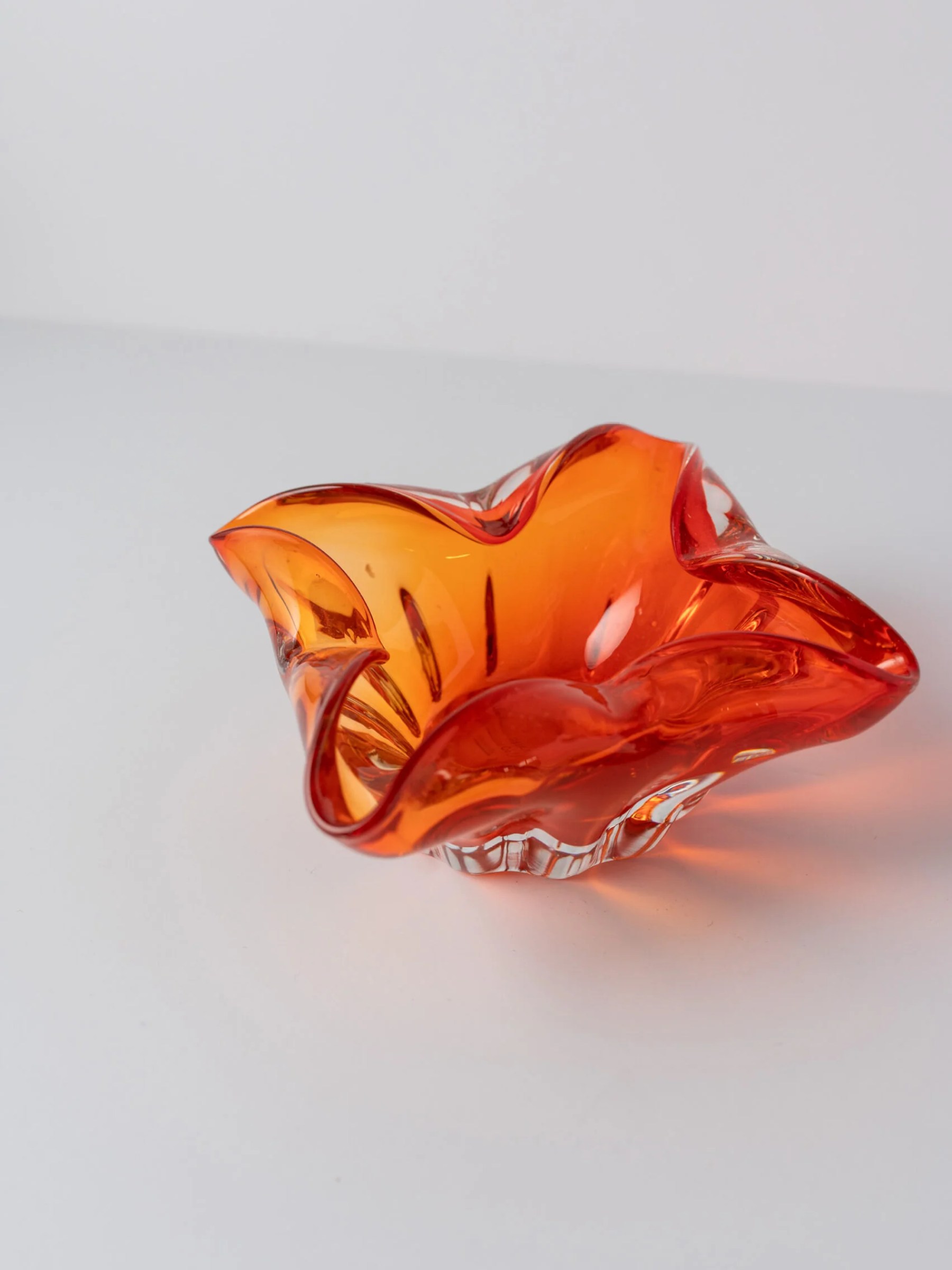 1960s orange Murano glass ashtray