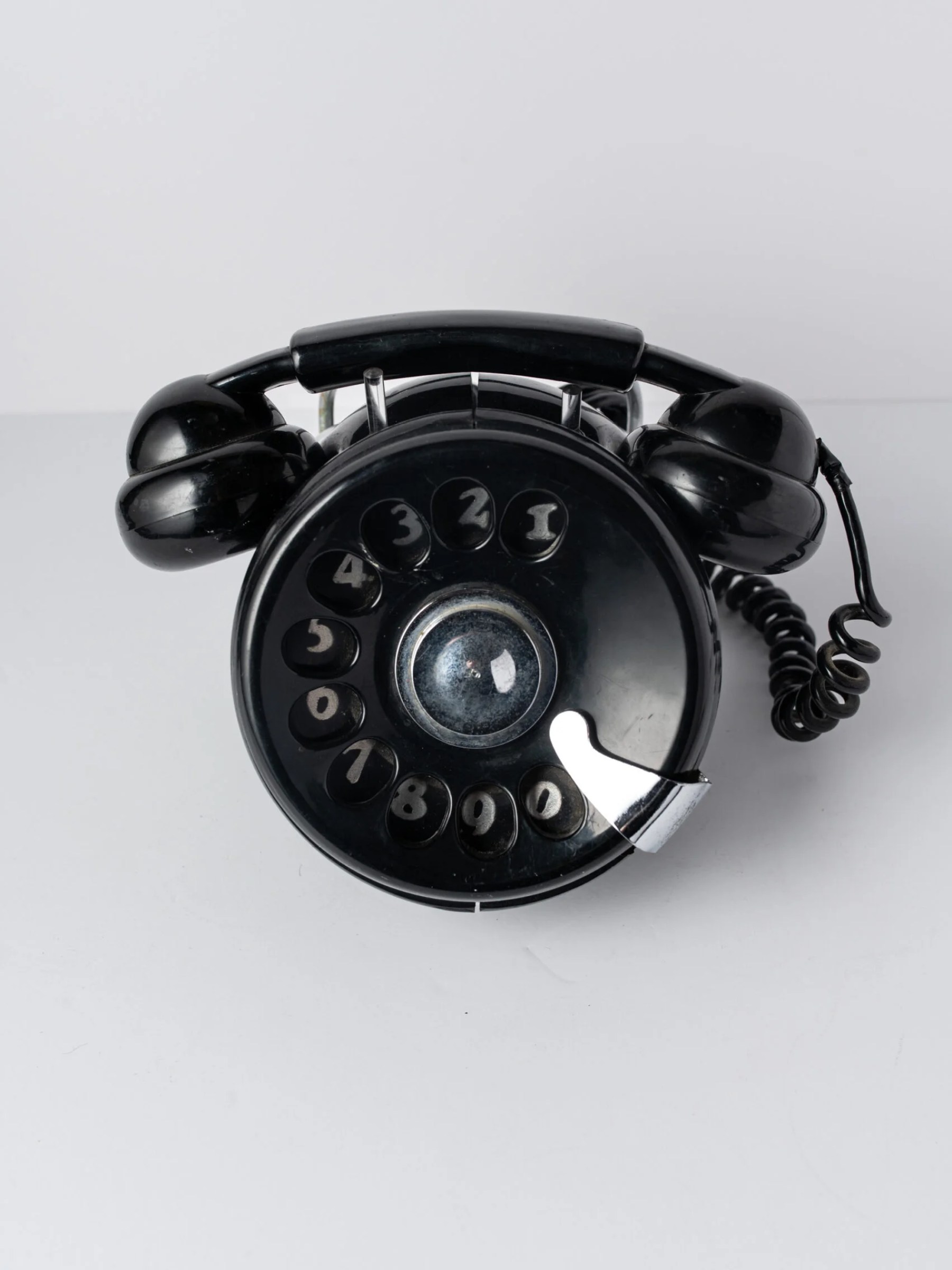 1970s black ‘Bobo’ telephone by Sergio Todeschini for ‘Telcer’