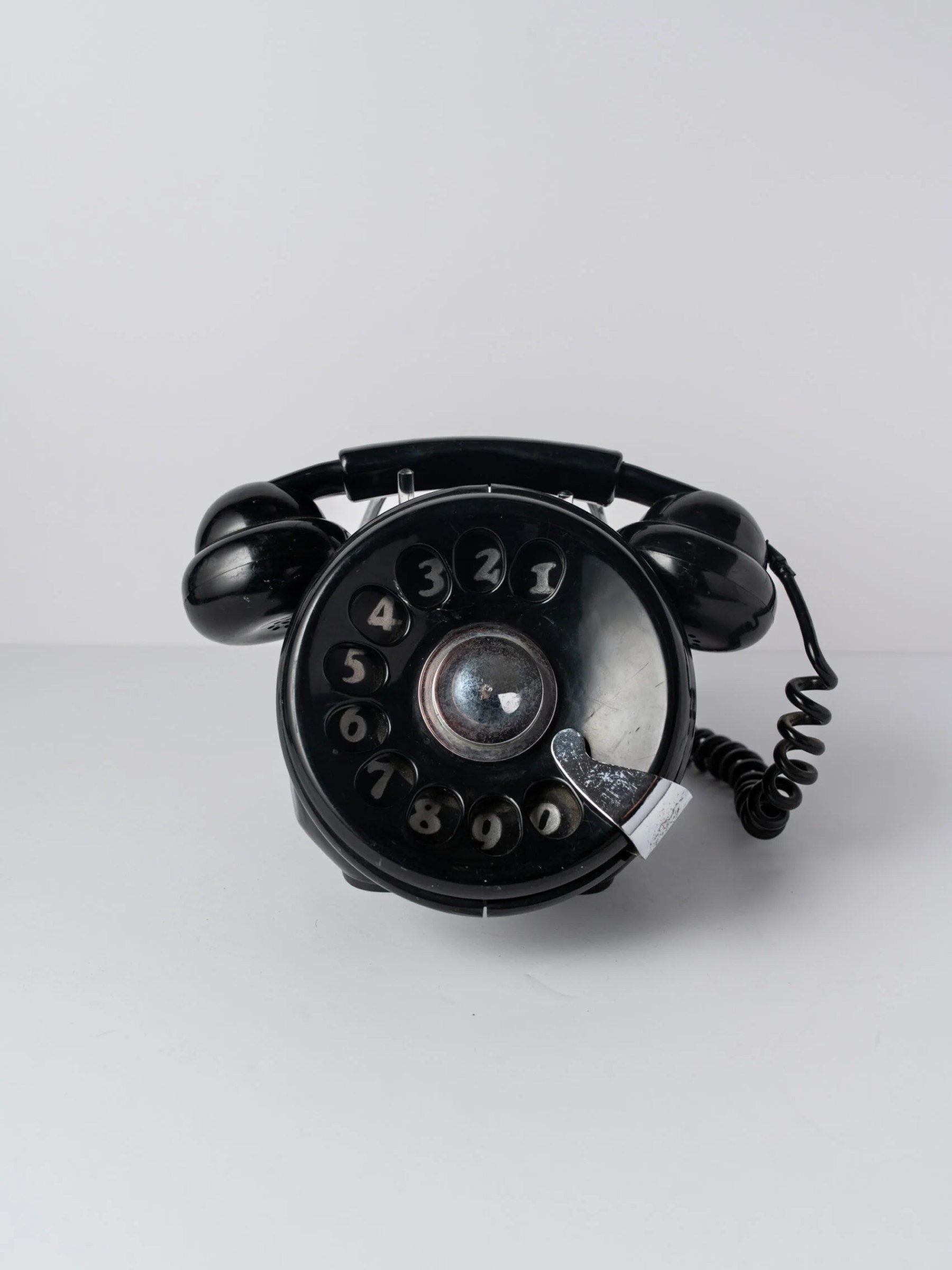 1970s black ‘Bobo’ telephone by Sergio Todeschini for ‘Telcer’