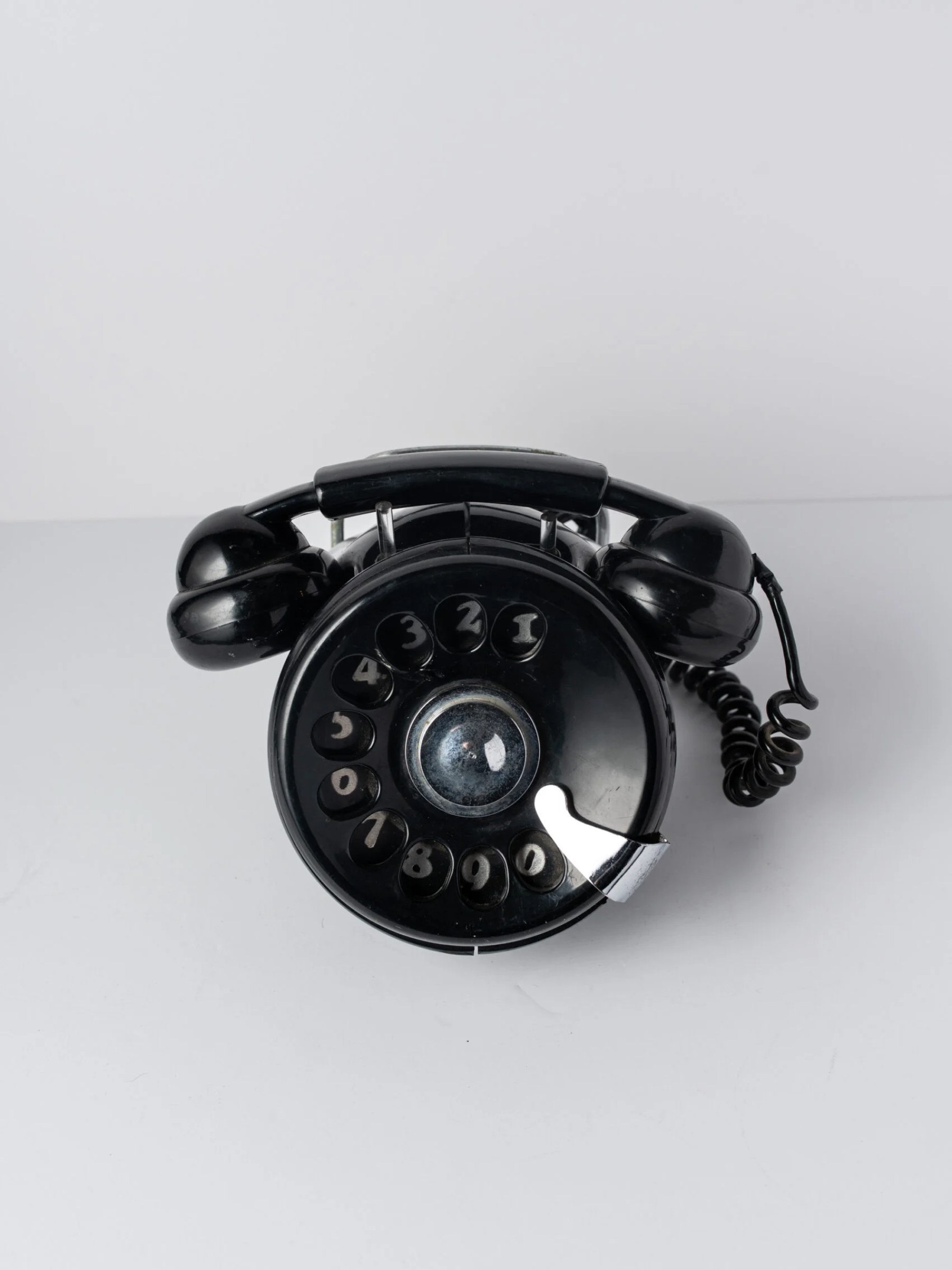 1970s black ‘Bobo’ telephone by Sergio Todeschini for ‘Telcer’