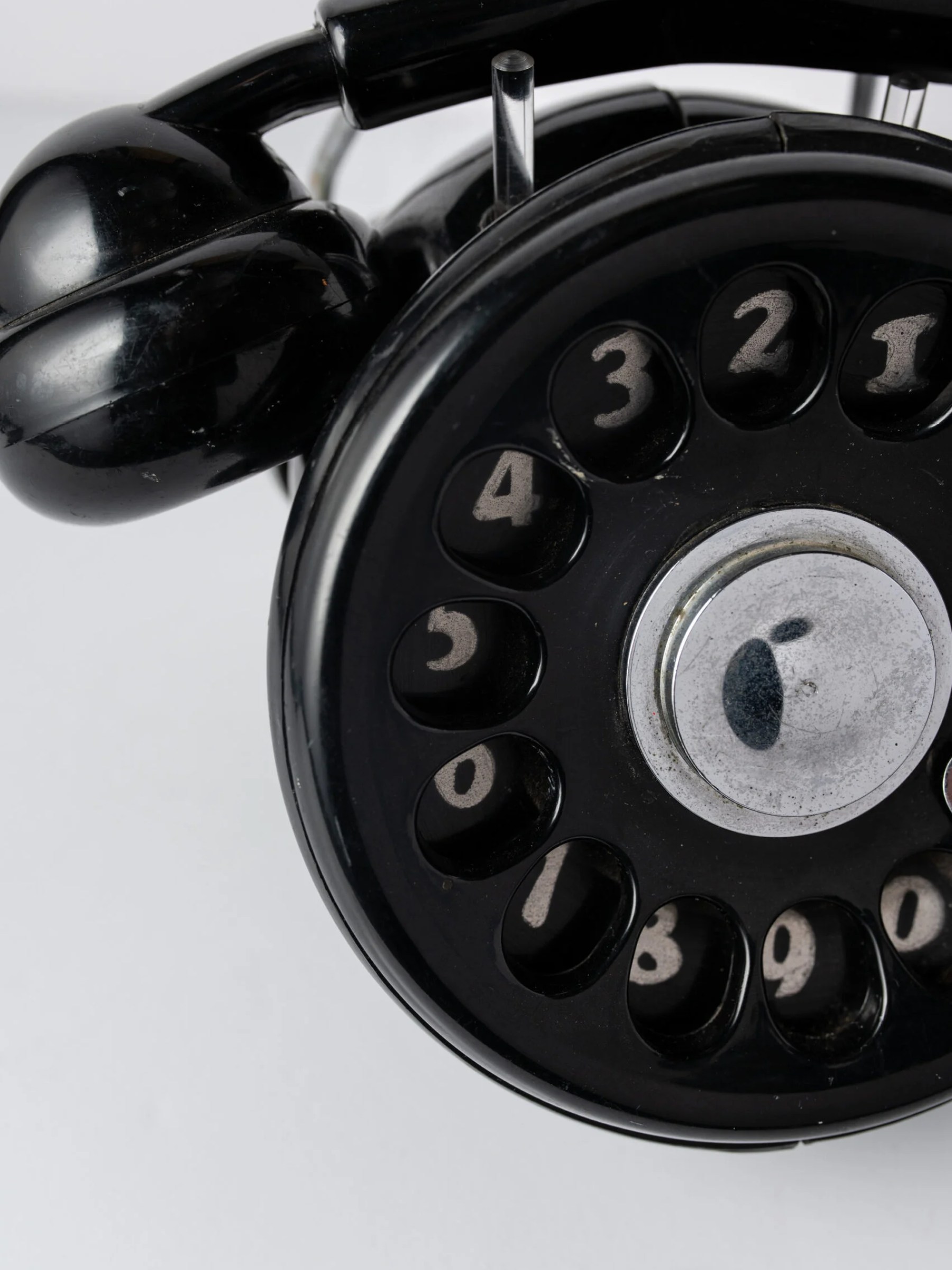 1970s black ‘Bobo’ telephone by Sergio Todeschini for ‘Telcer’