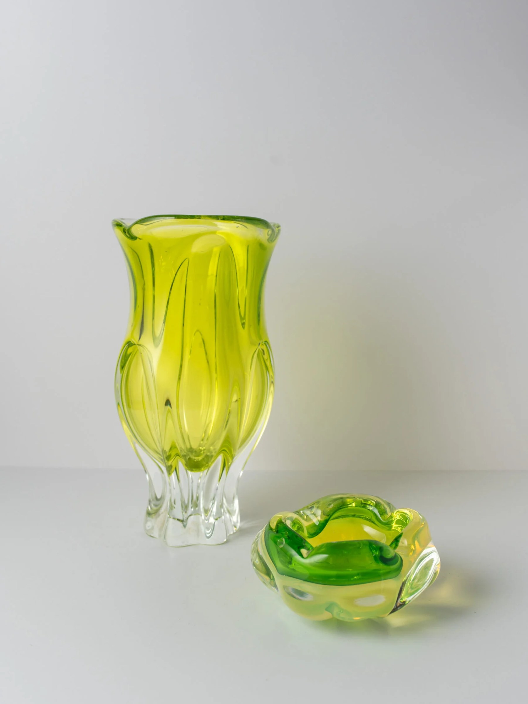 1960s Josef Hospodka Czech glass vase