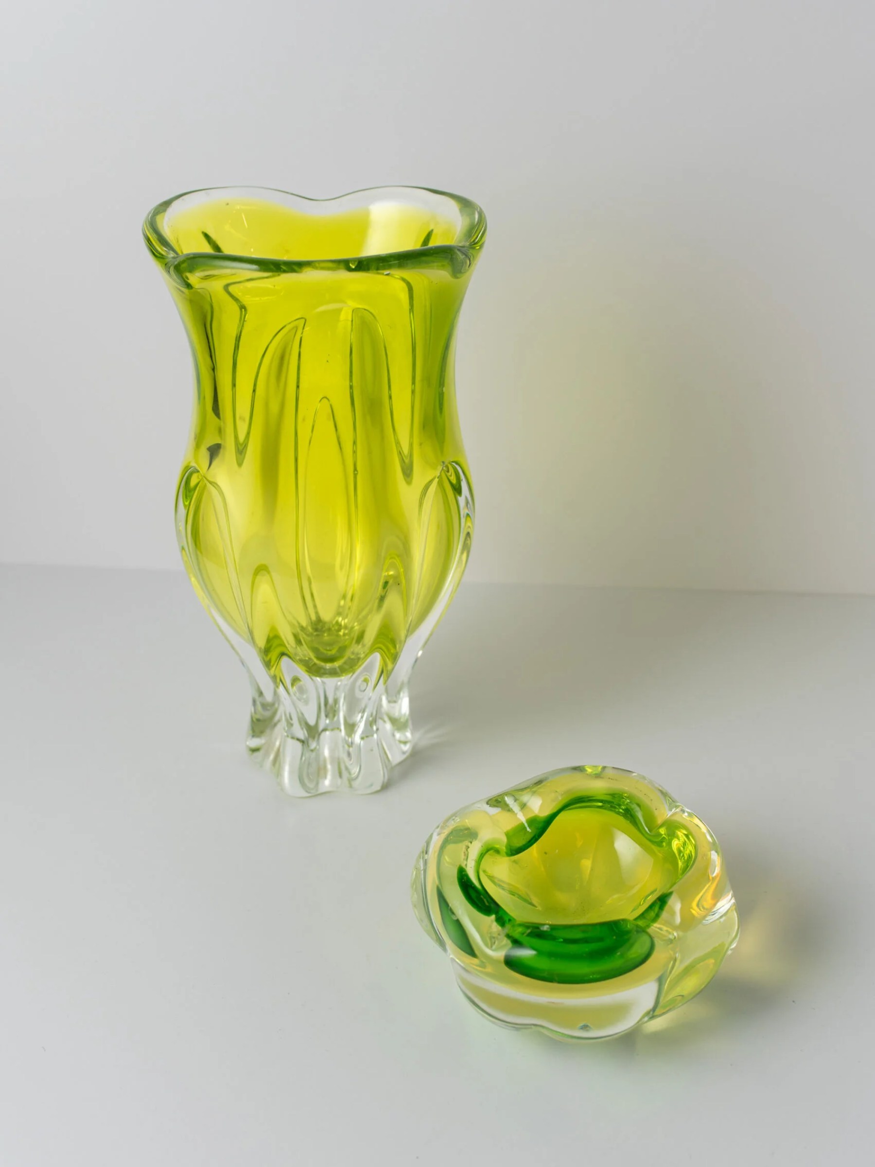 1960s Josef Hospodka Czech glass vase