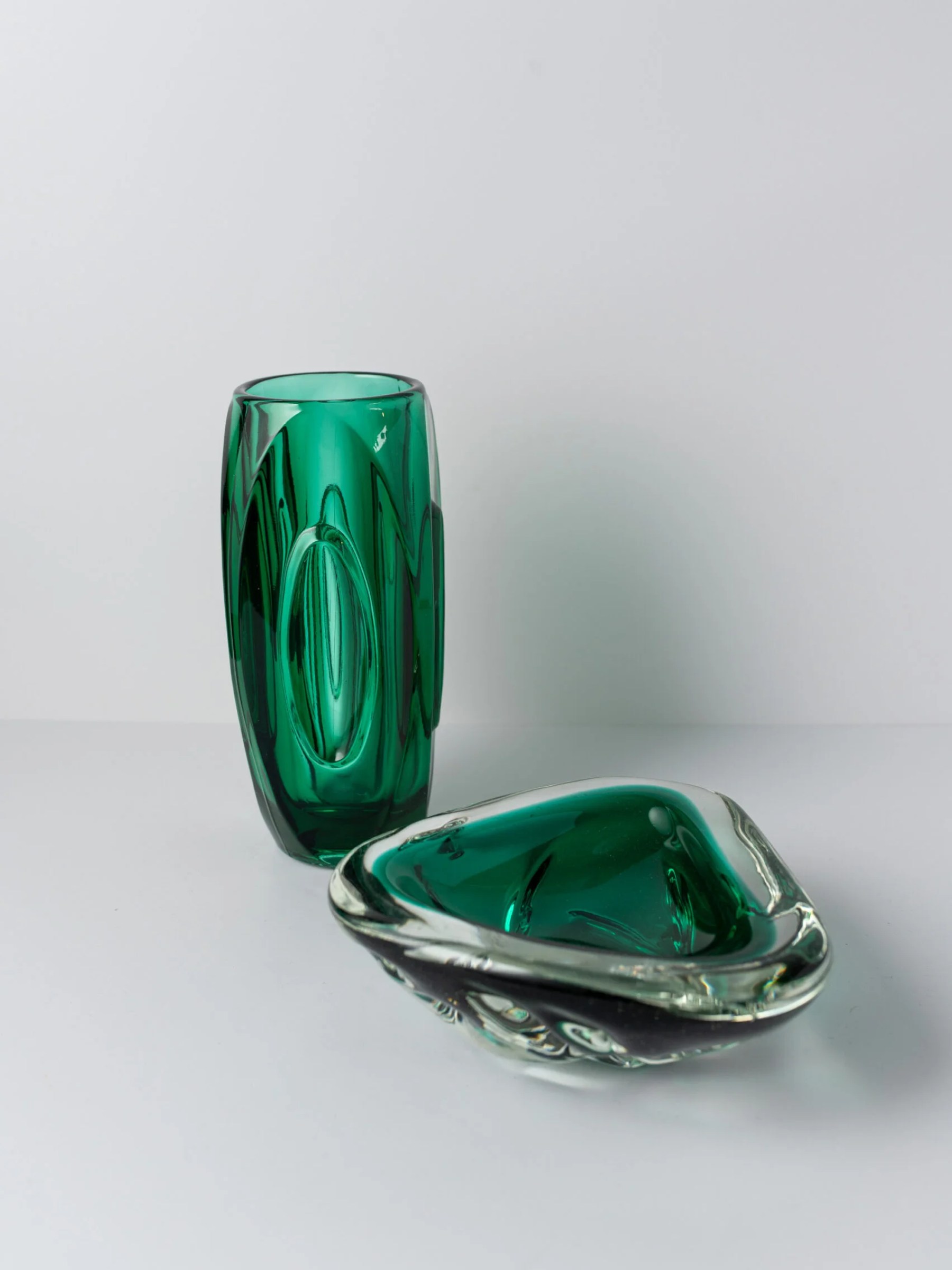 1950s ‘Rosice Sklo Union’ lens vase, Czechoslovakia