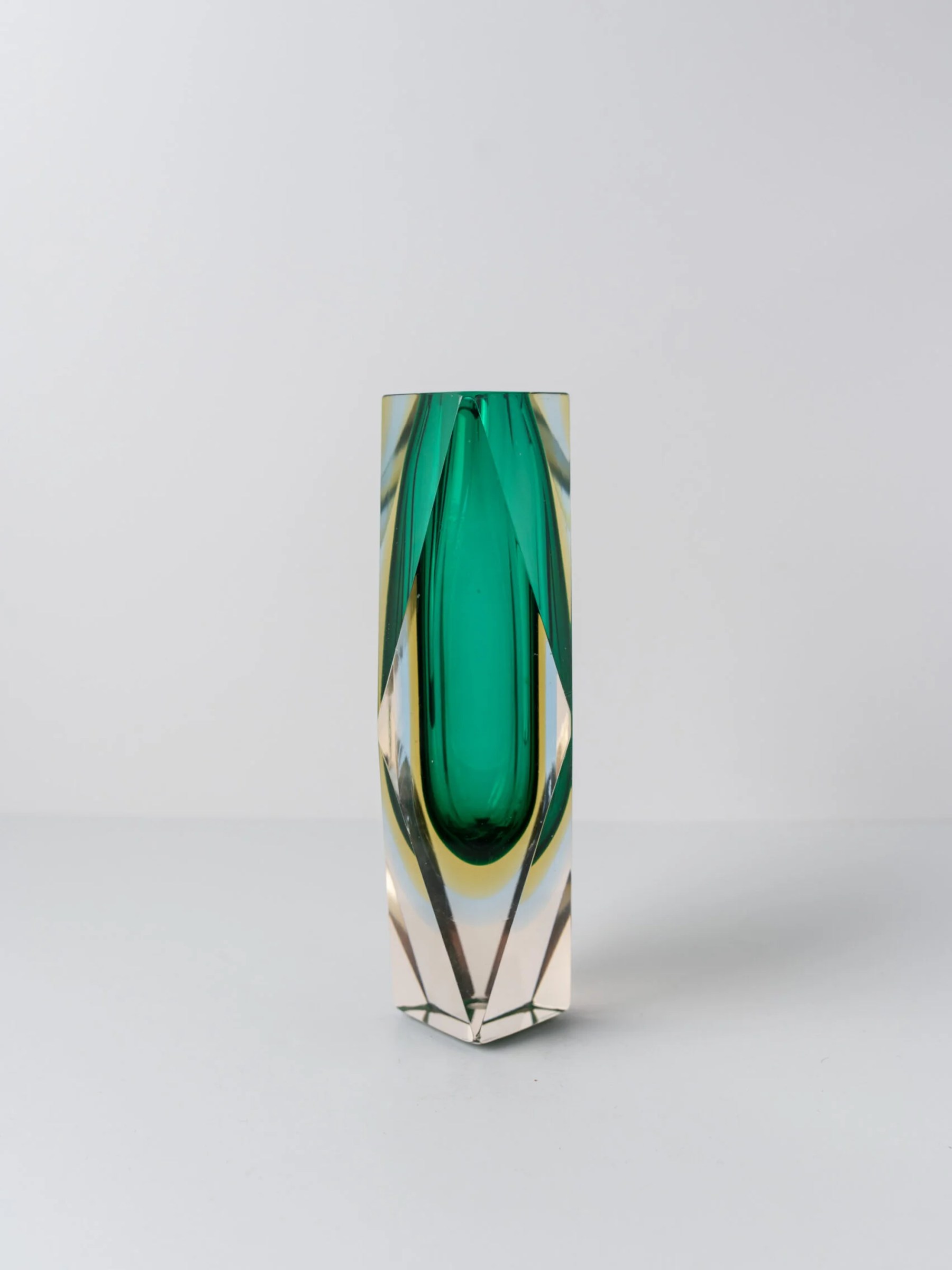 1960s Murano ‘Sommerso’ green vase