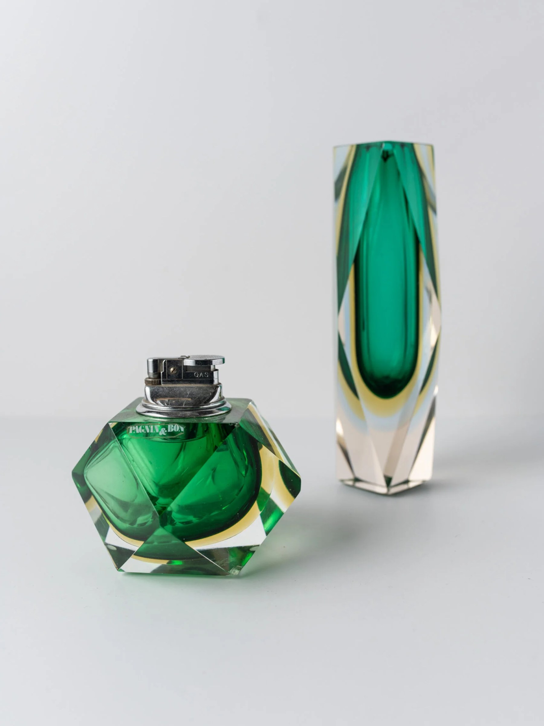 1960s Murano ‘Sommerso’ green vase