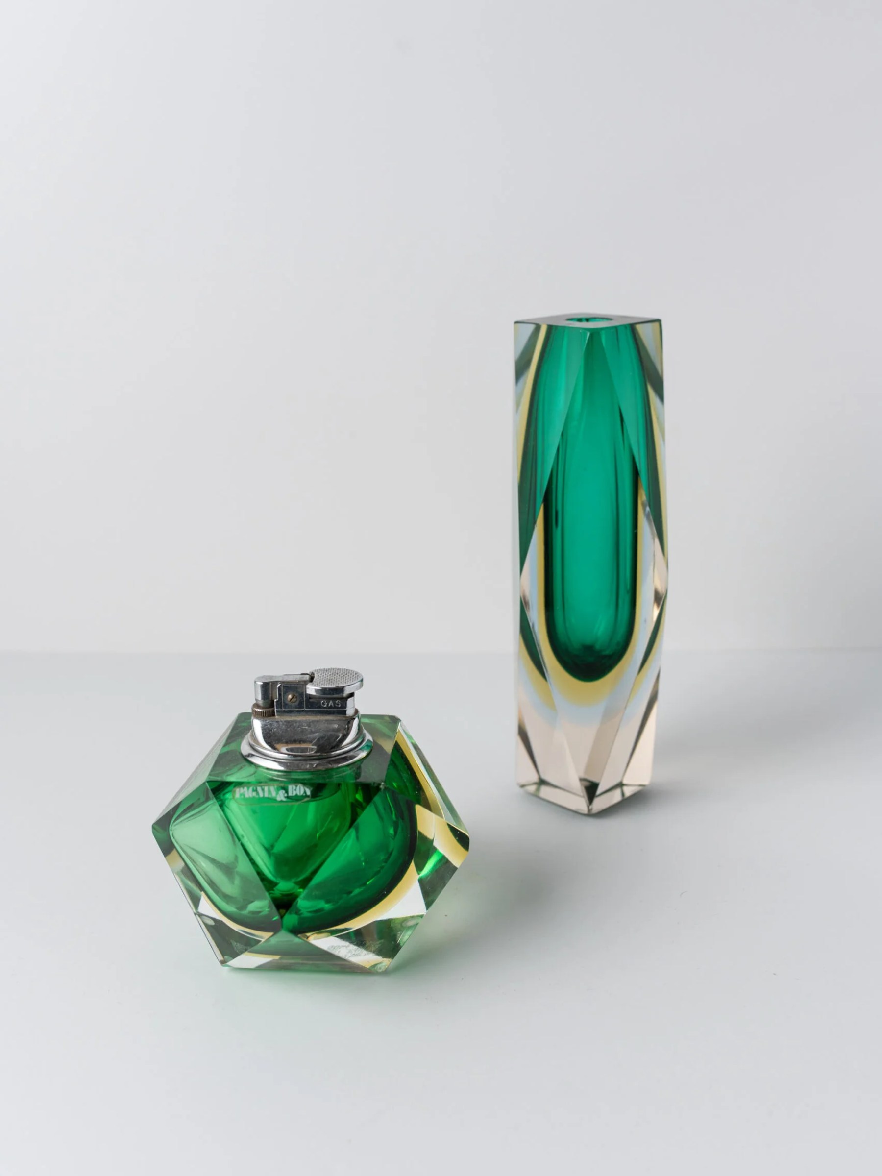 1960s Murano ‘Sommerso’ green vase
