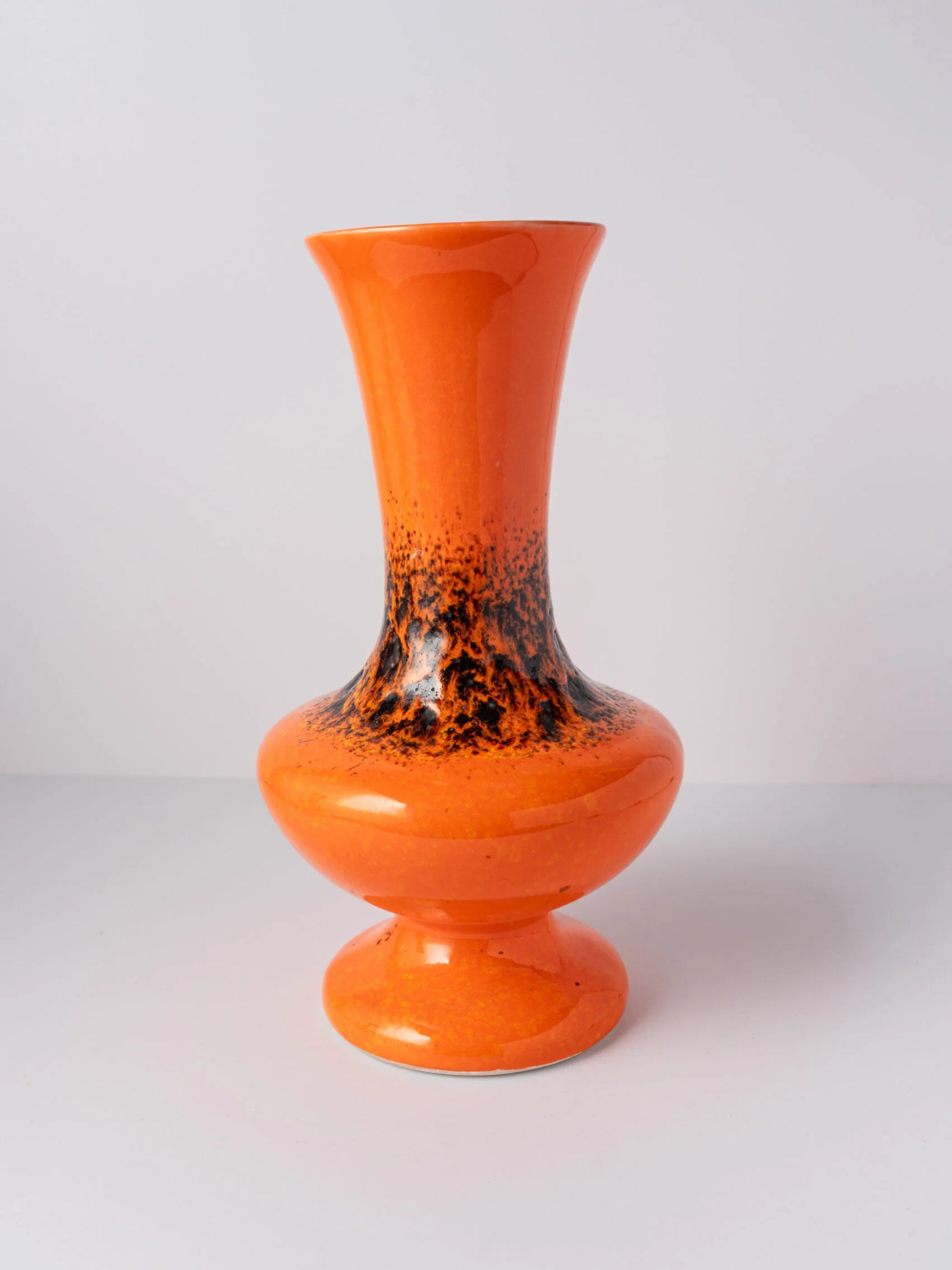 1960s german ‘Fat Lava’ orange ceramic vase