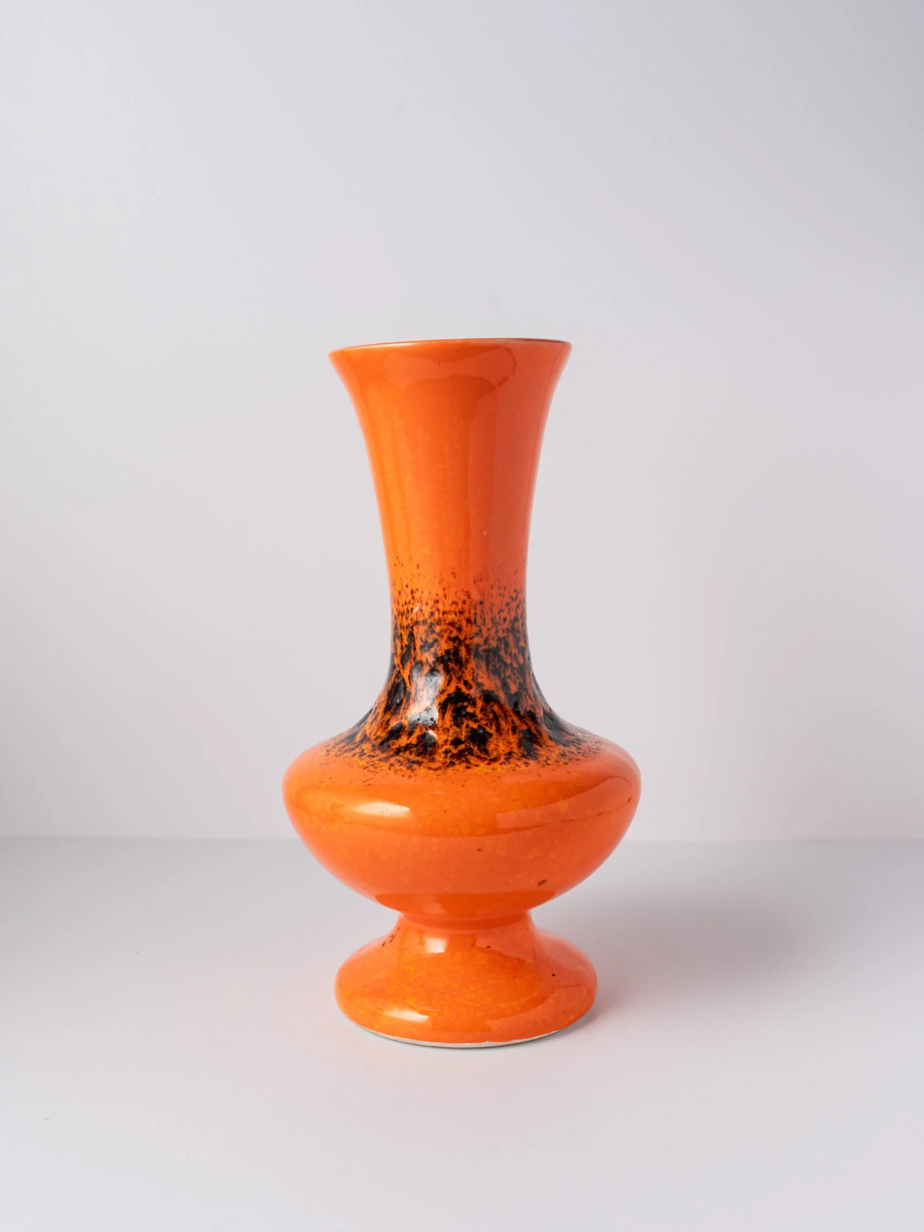 1960s german ‘Fat Lava’ orange ceramic vase