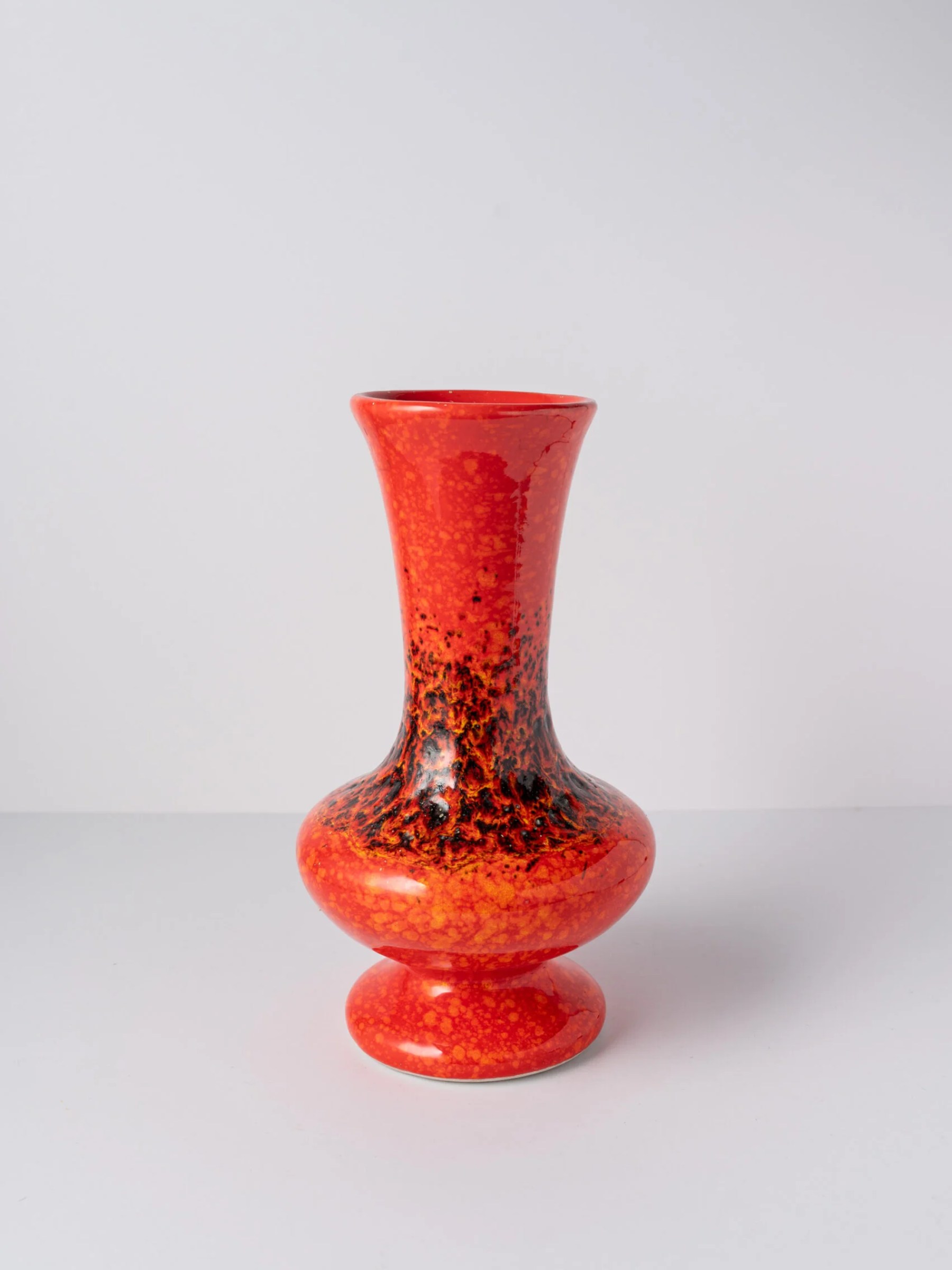 1960s german ‘Fat Lava’ orange ceramic vase