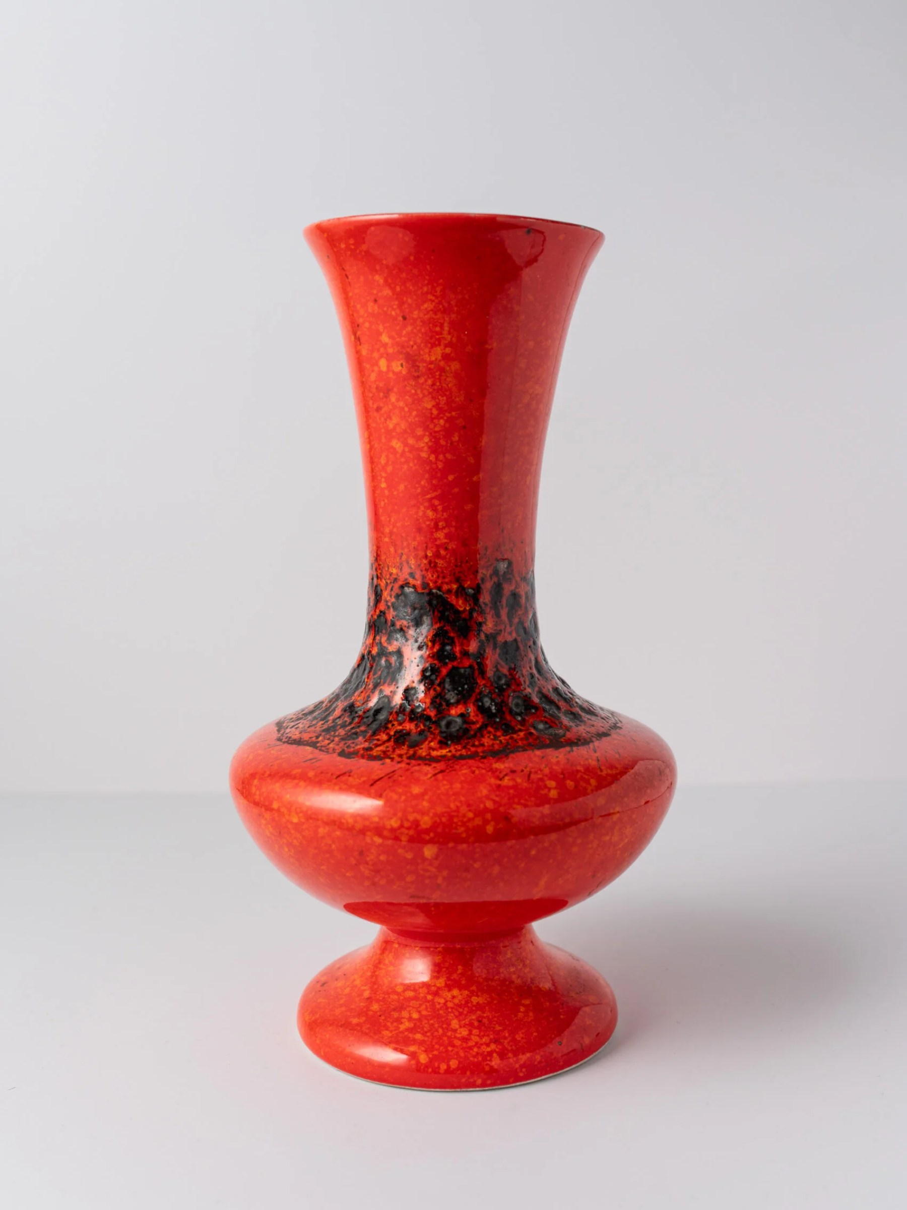 1960s german ‘Fat Lava’ orange ceramic vase