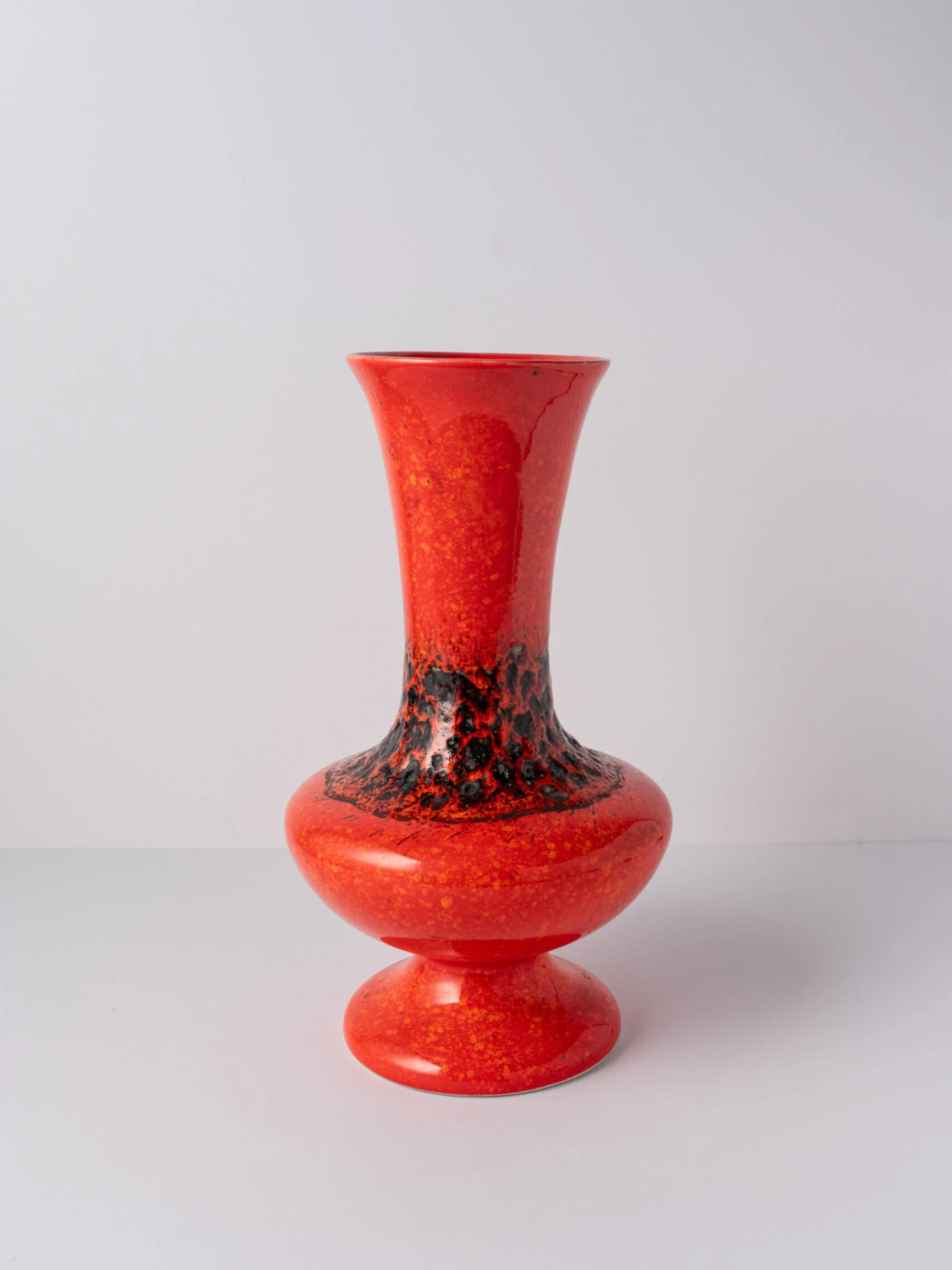 1960s german ‘Fat Lava’ orange ceramic vase