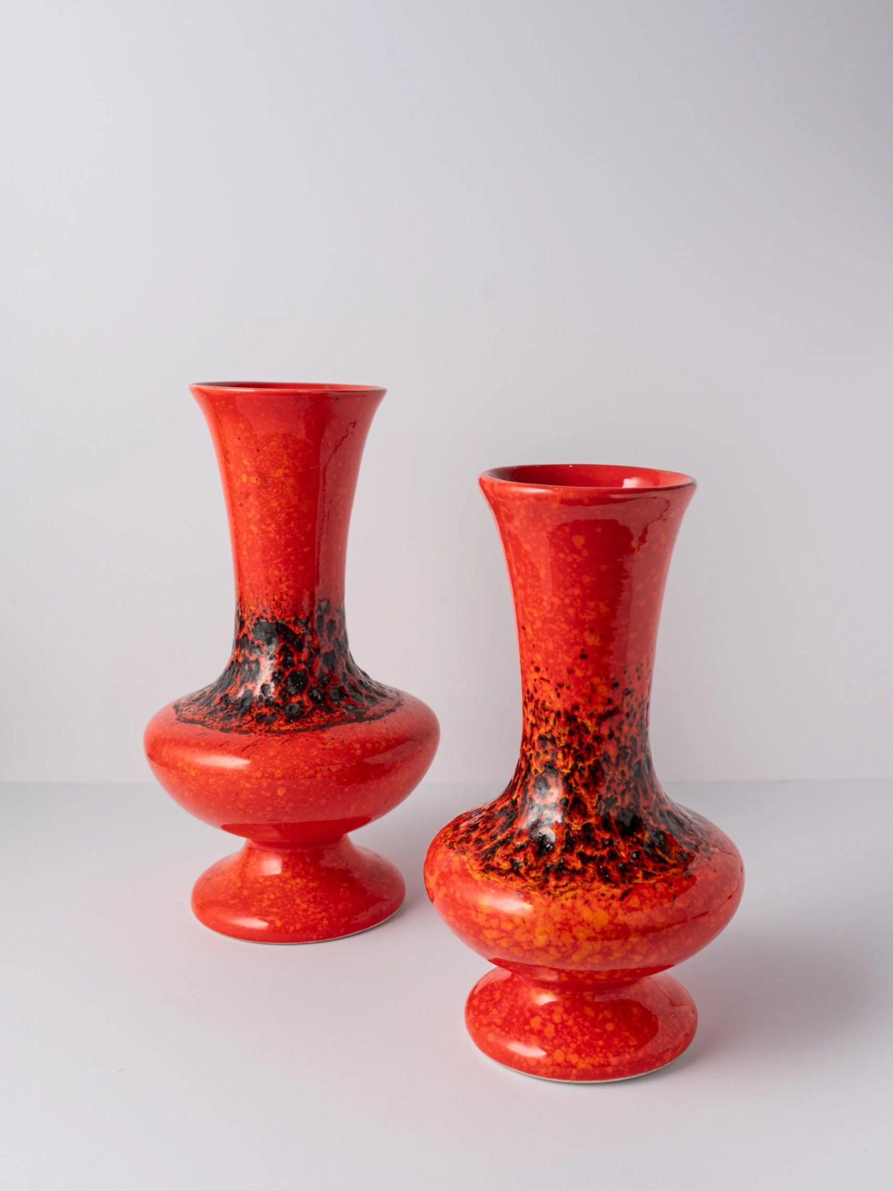 1960s german ‘Fat Lava’ orange ceramic vase