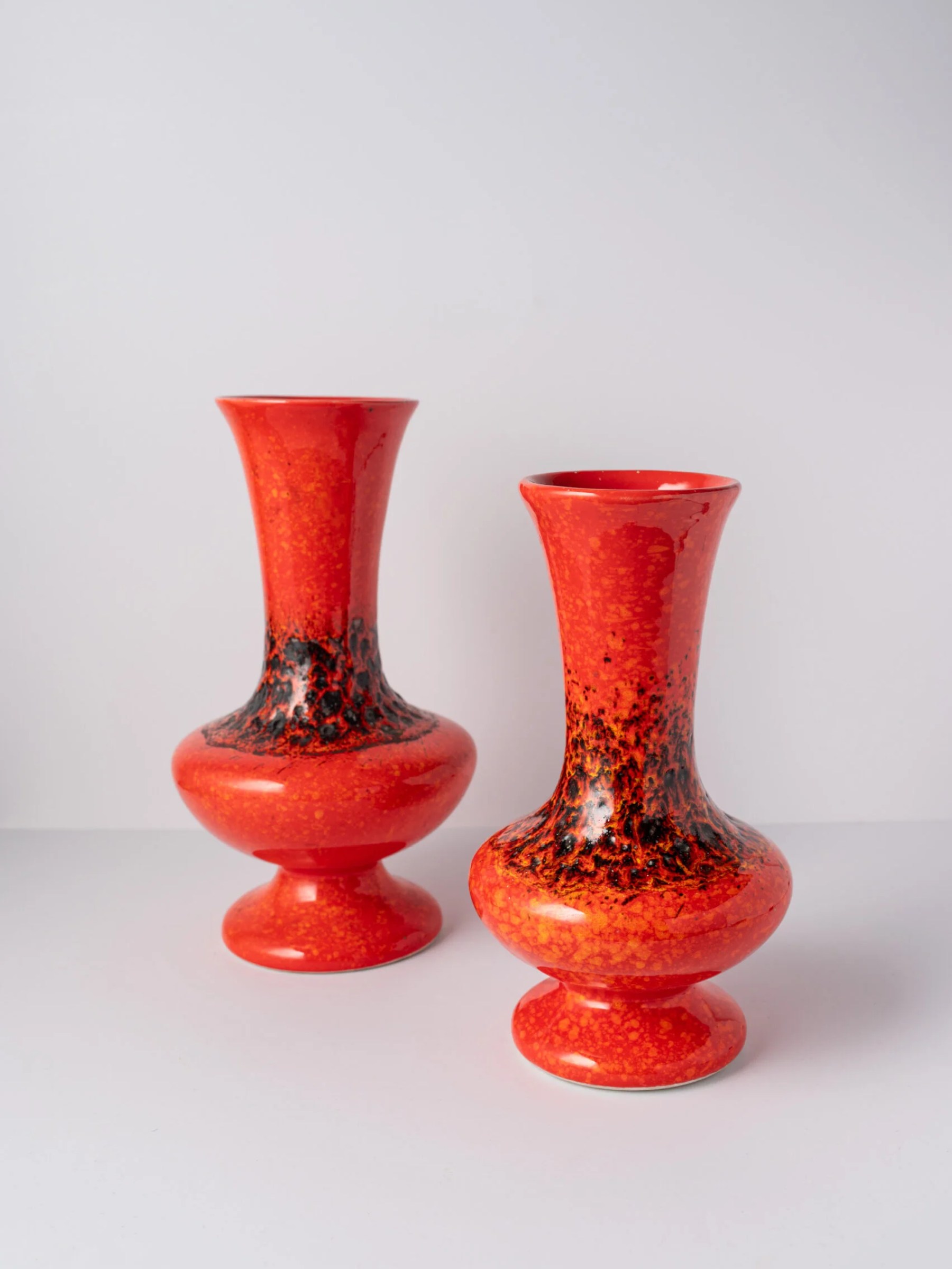 1960s german ‘Fat Lava’ orange ceramic vase