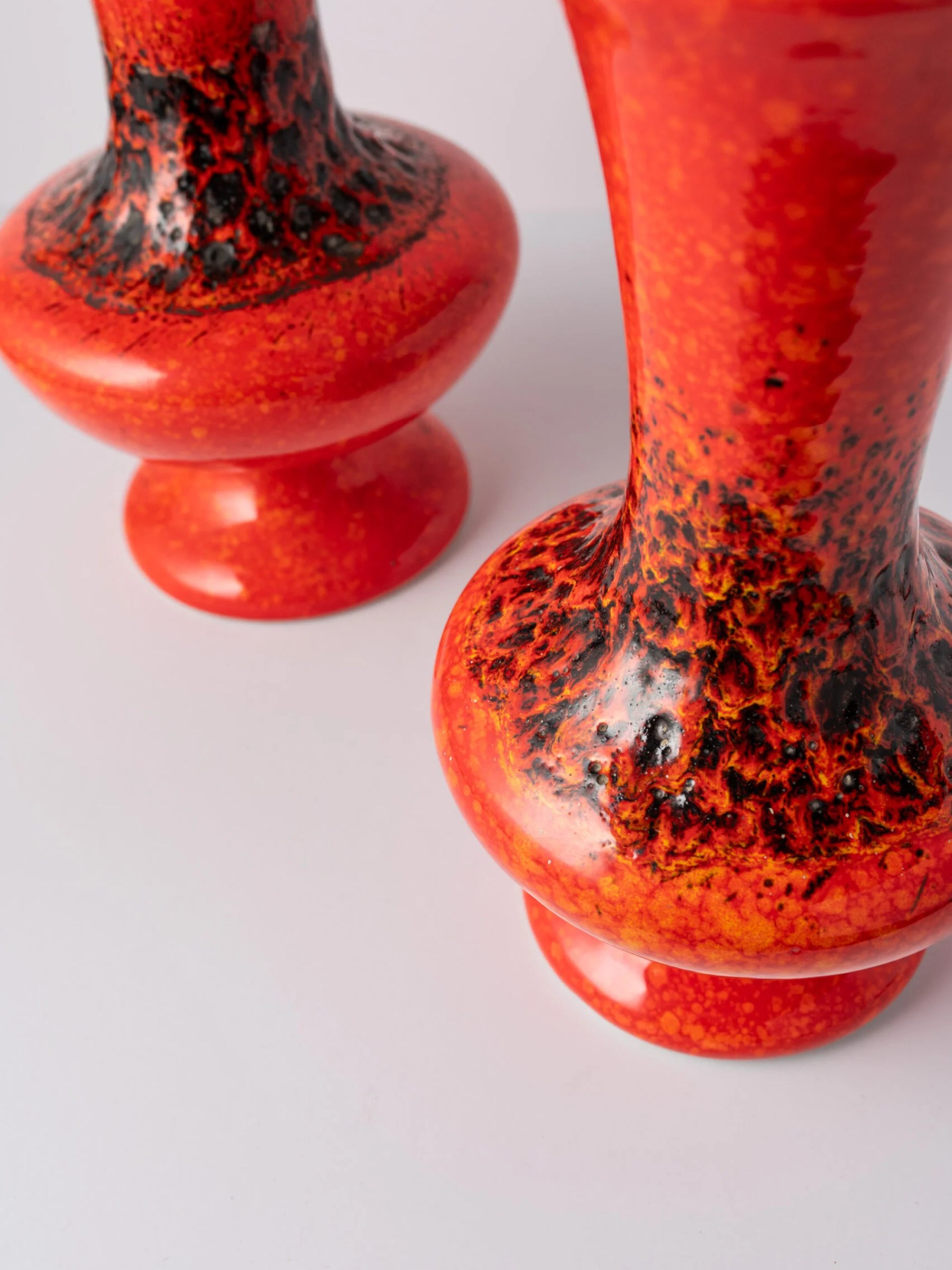 1960s german ‘Fat Lava’ orange ceramic vase