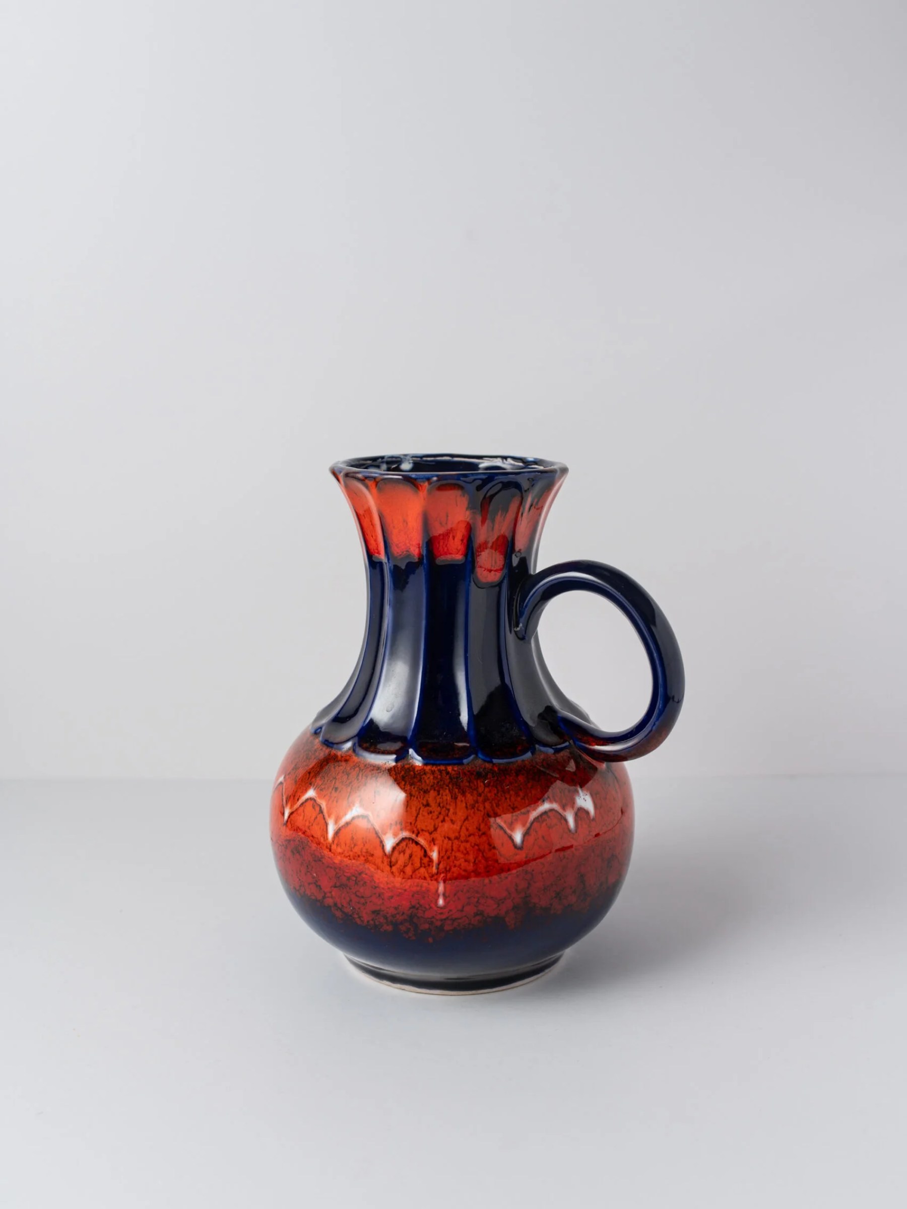1960s german ‘Fat Lava’ orange ceramic vase