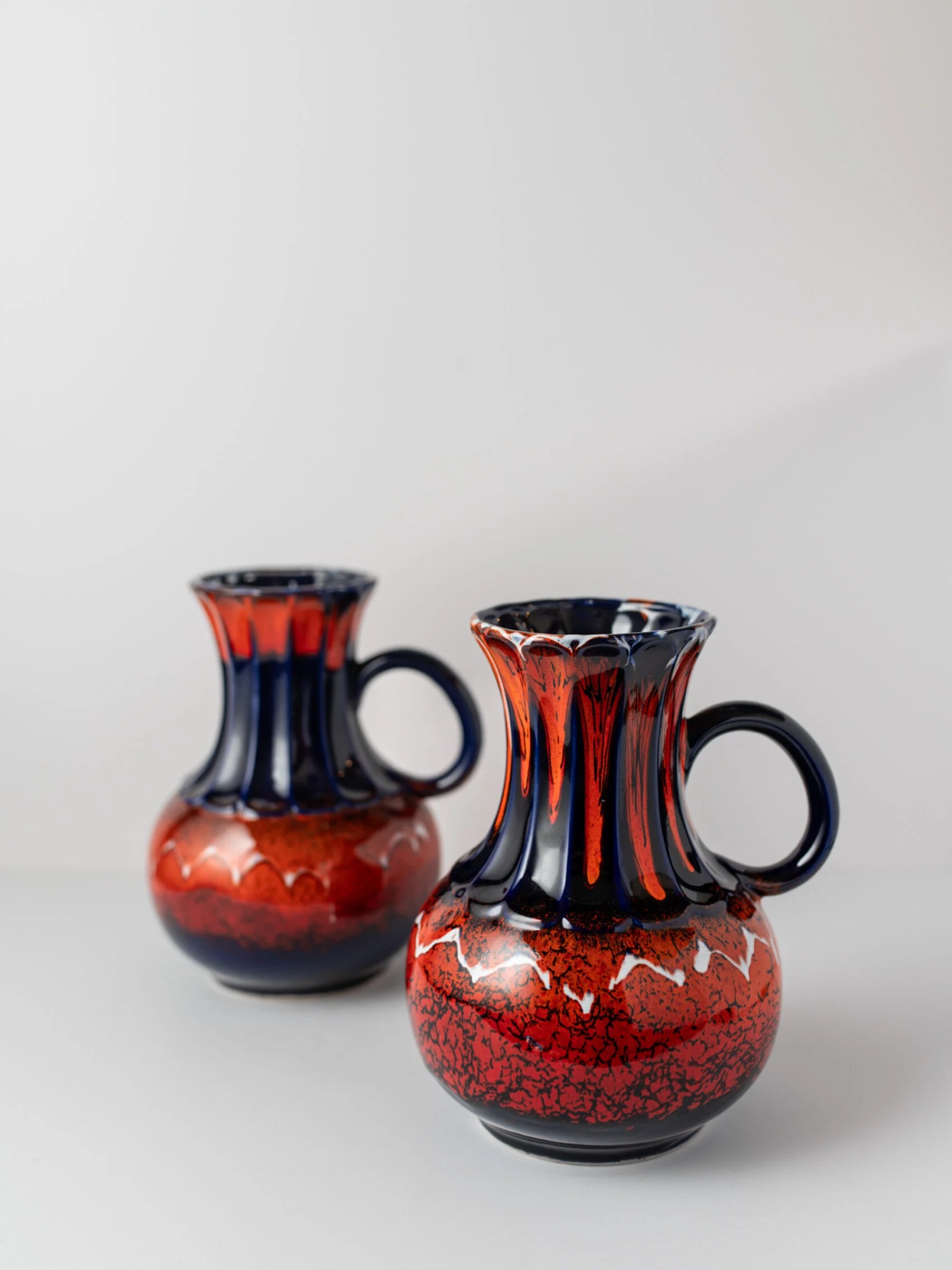 1960s german ‘Fat Lava’ orange ceramic vase