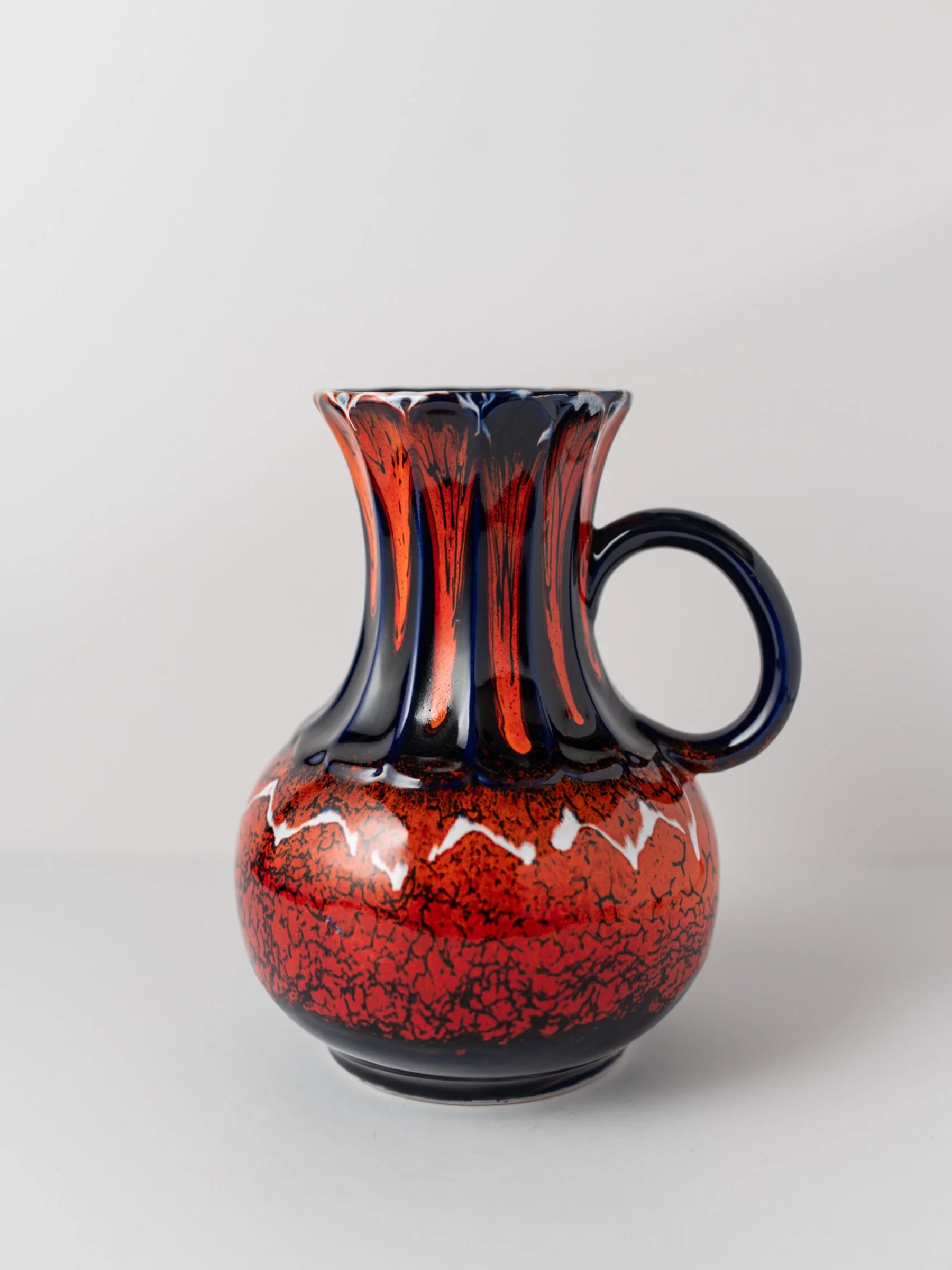 1960s german ‘Fat Lava’ orange ceramic vase