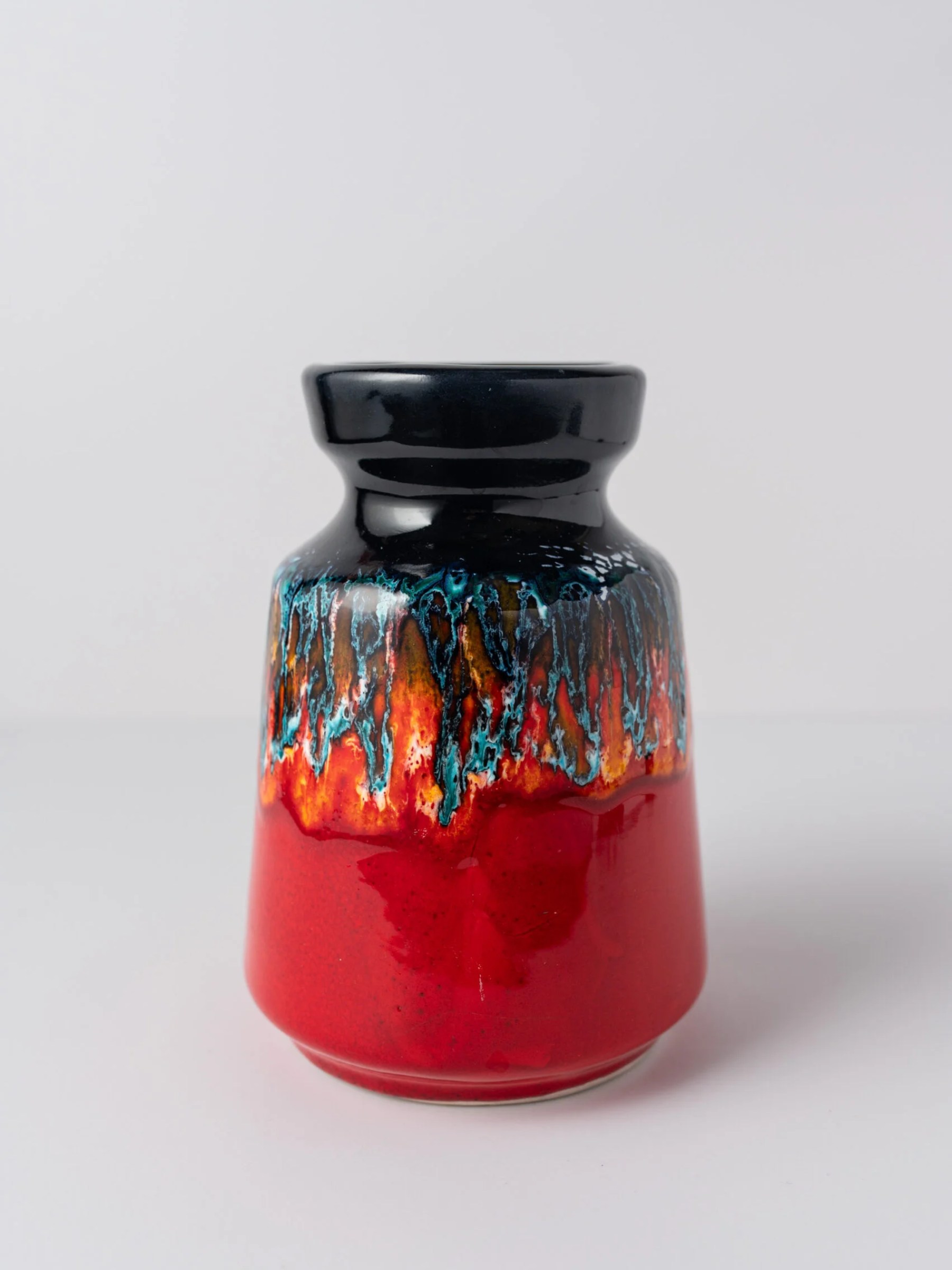 1970s ‘Fat Lava’ red ceramic vase