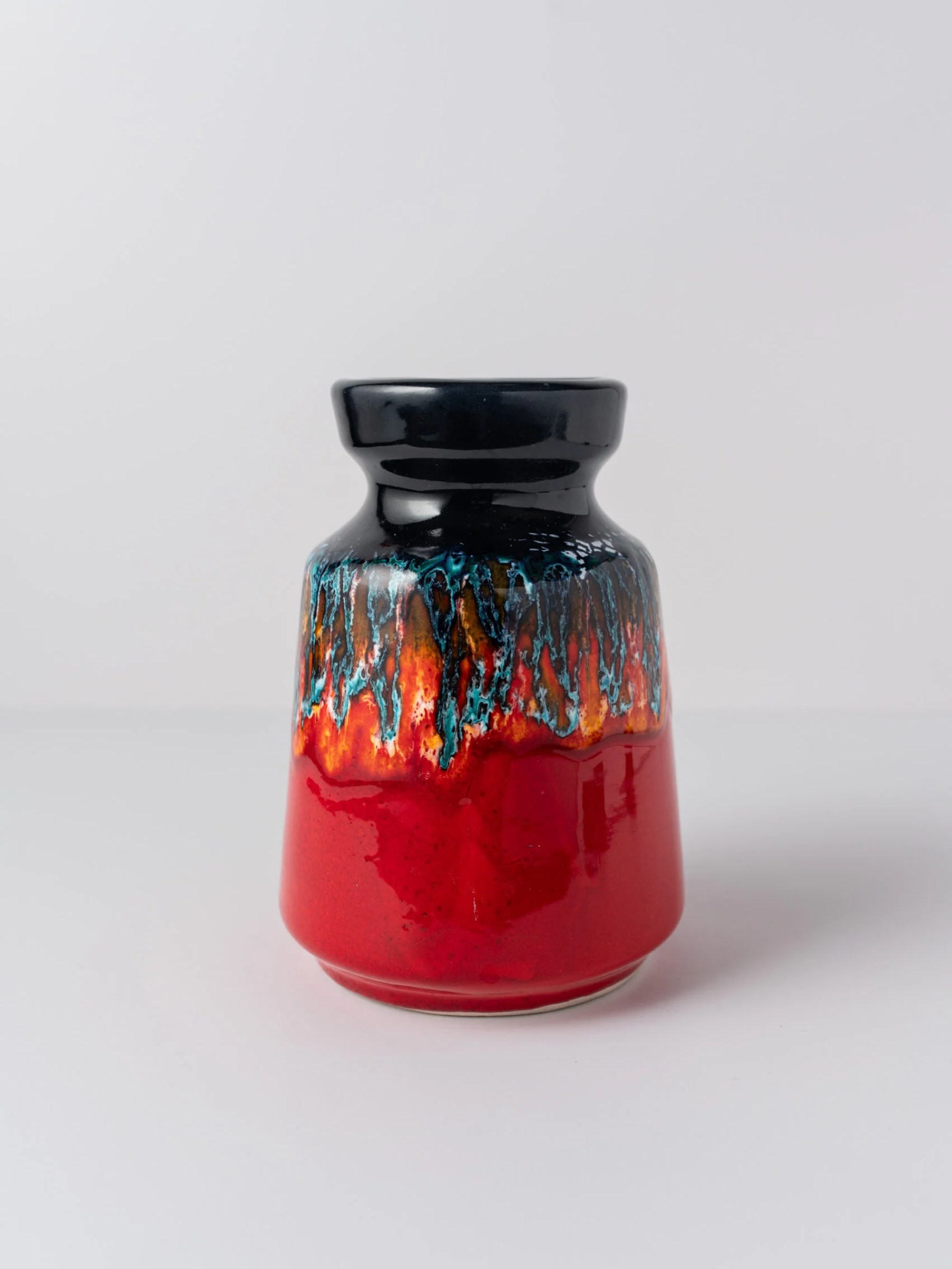 1970s ‘Fat Lava’ red ceramic vase